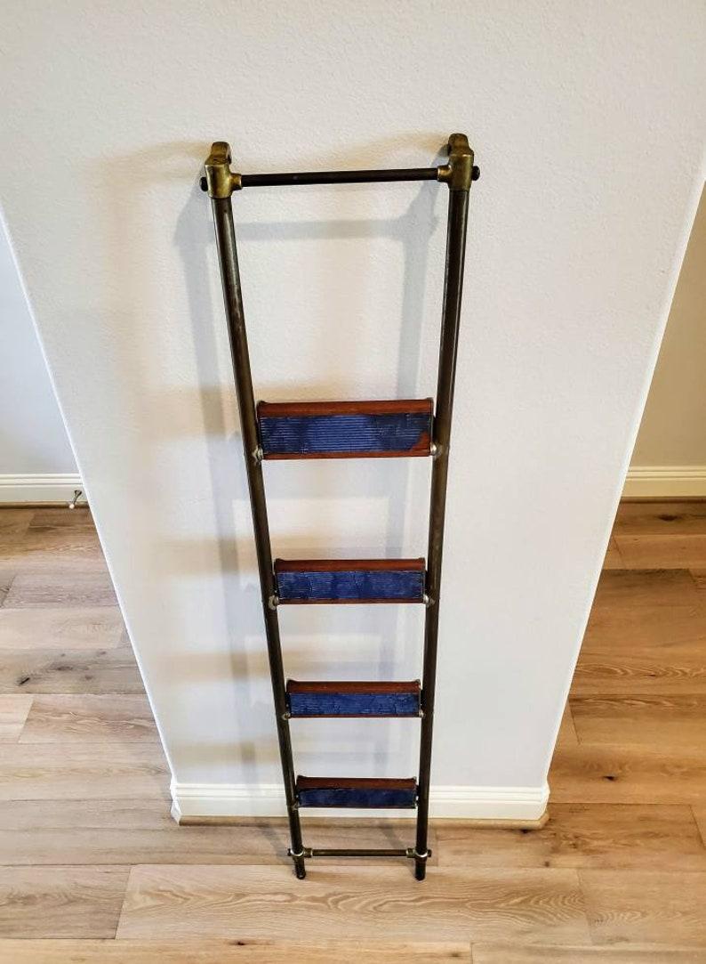 Mid-Century Yacht Folding Nautical Boarding Ladder In Good Condition In Forney, TX