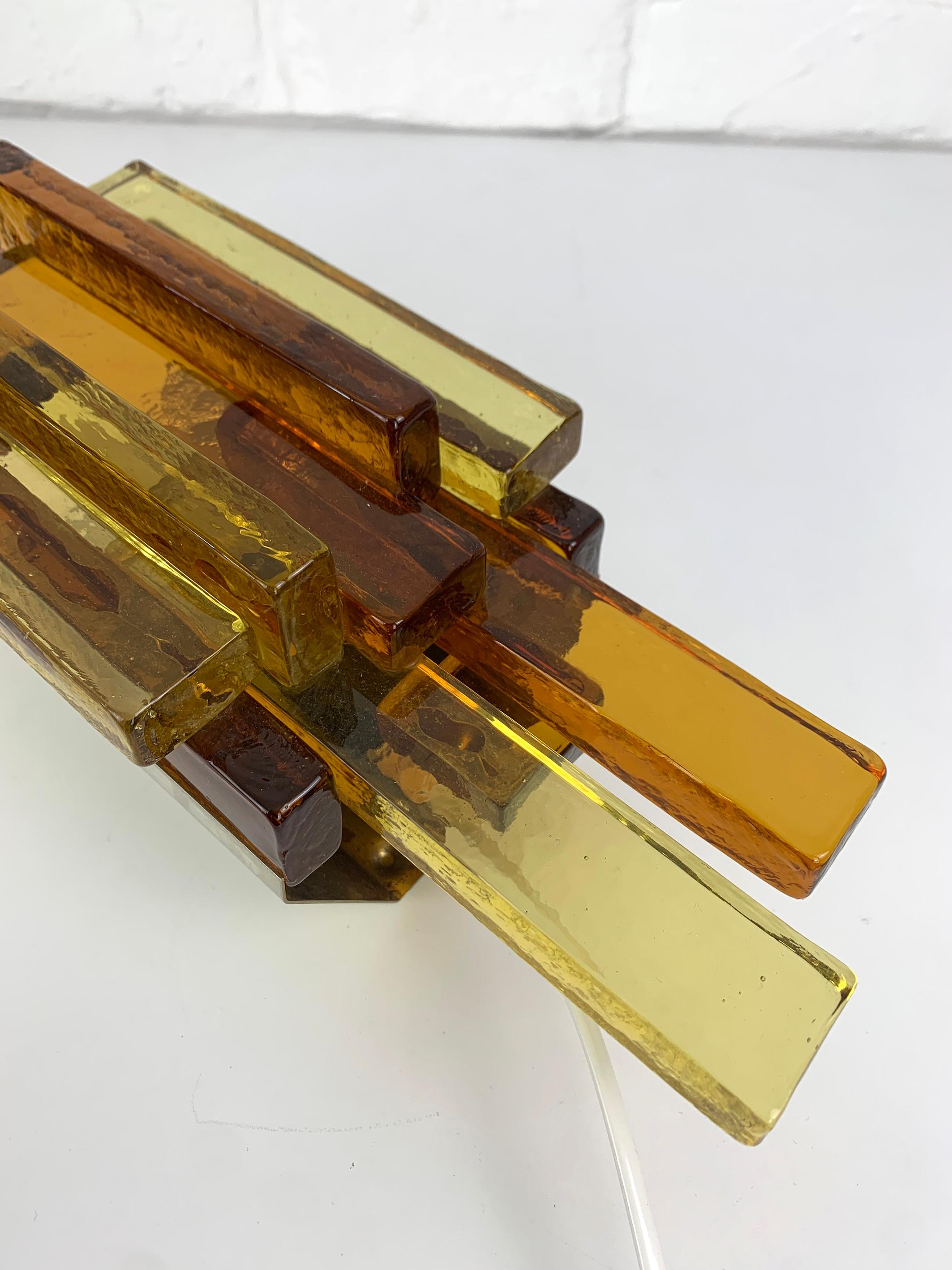 Applique en verre ambré jaune du milieu du siècle, Svend Aage Holm Sørensen, Danemark en vente 3