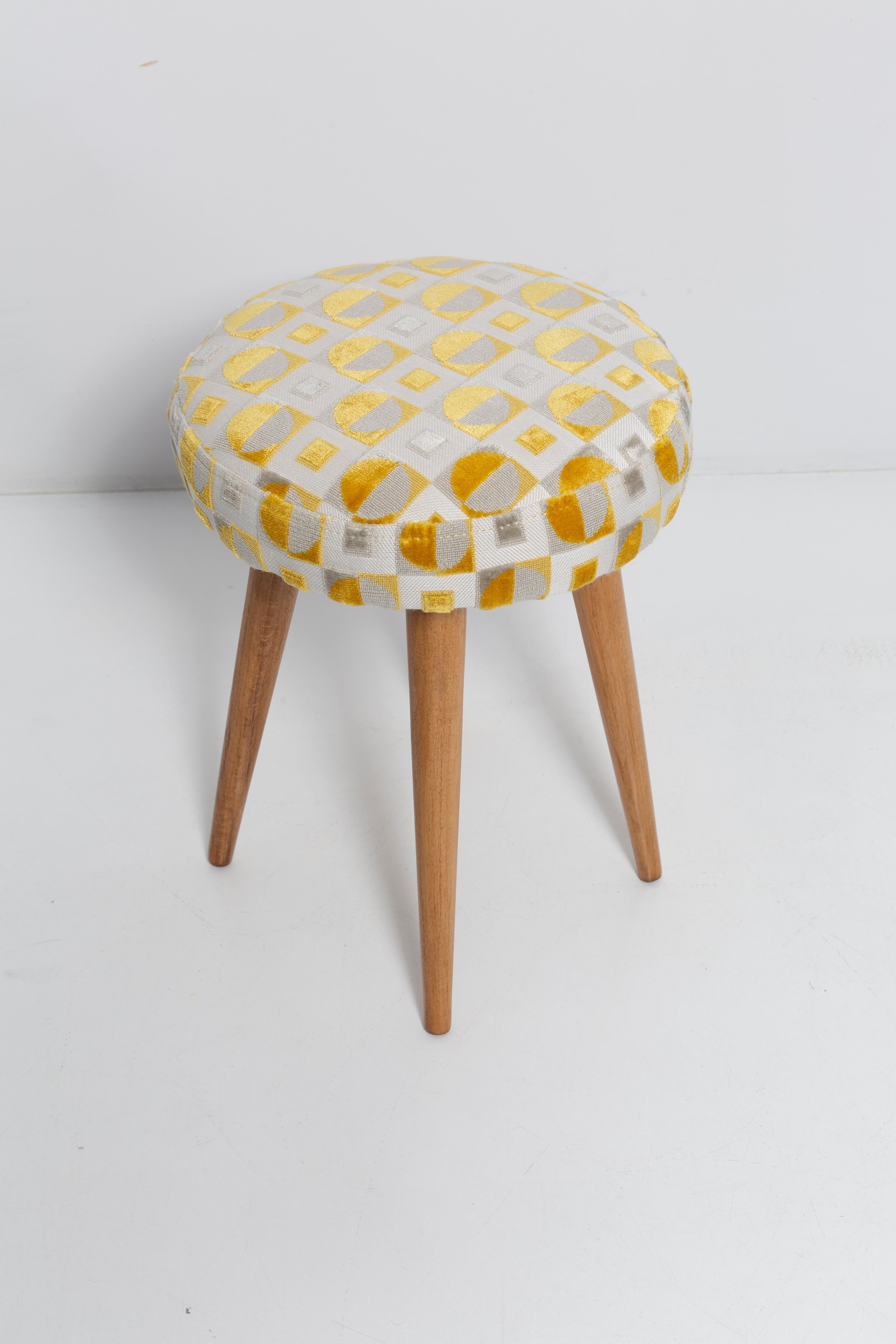 Mid-Century Modern Mid Century Yellow and Beige Stool, Europe, 1960s For Sale