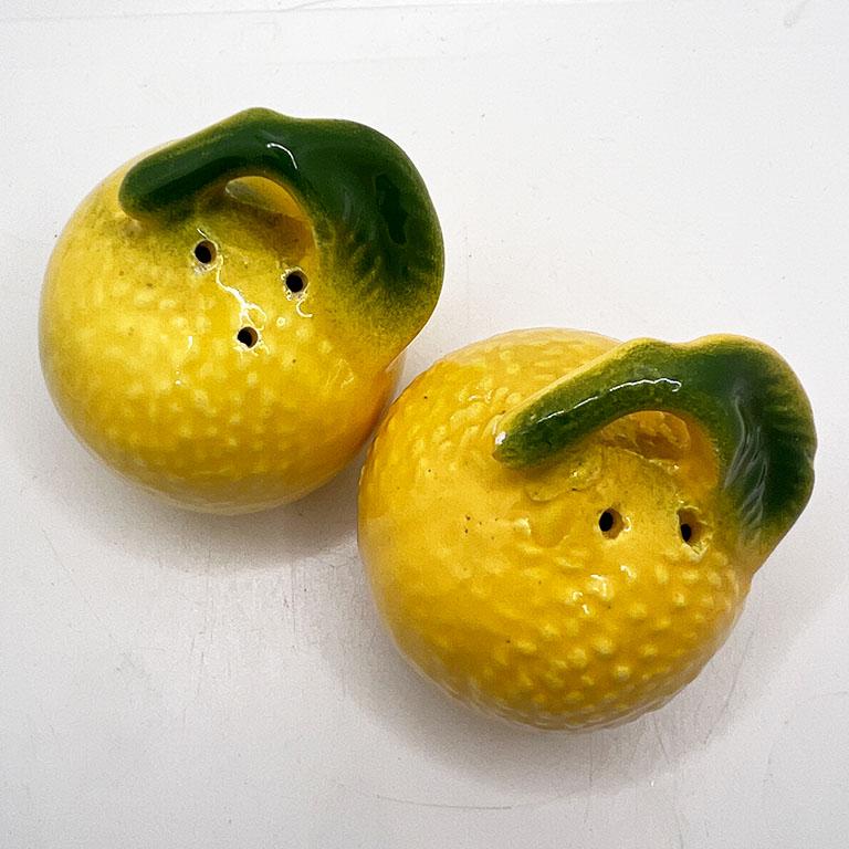 A pair of Mediterranean ceramic lemon motif salt and pepper shakers. This will be a great set to add to your dinner table at your next gathering!

Dimensions:
2.25