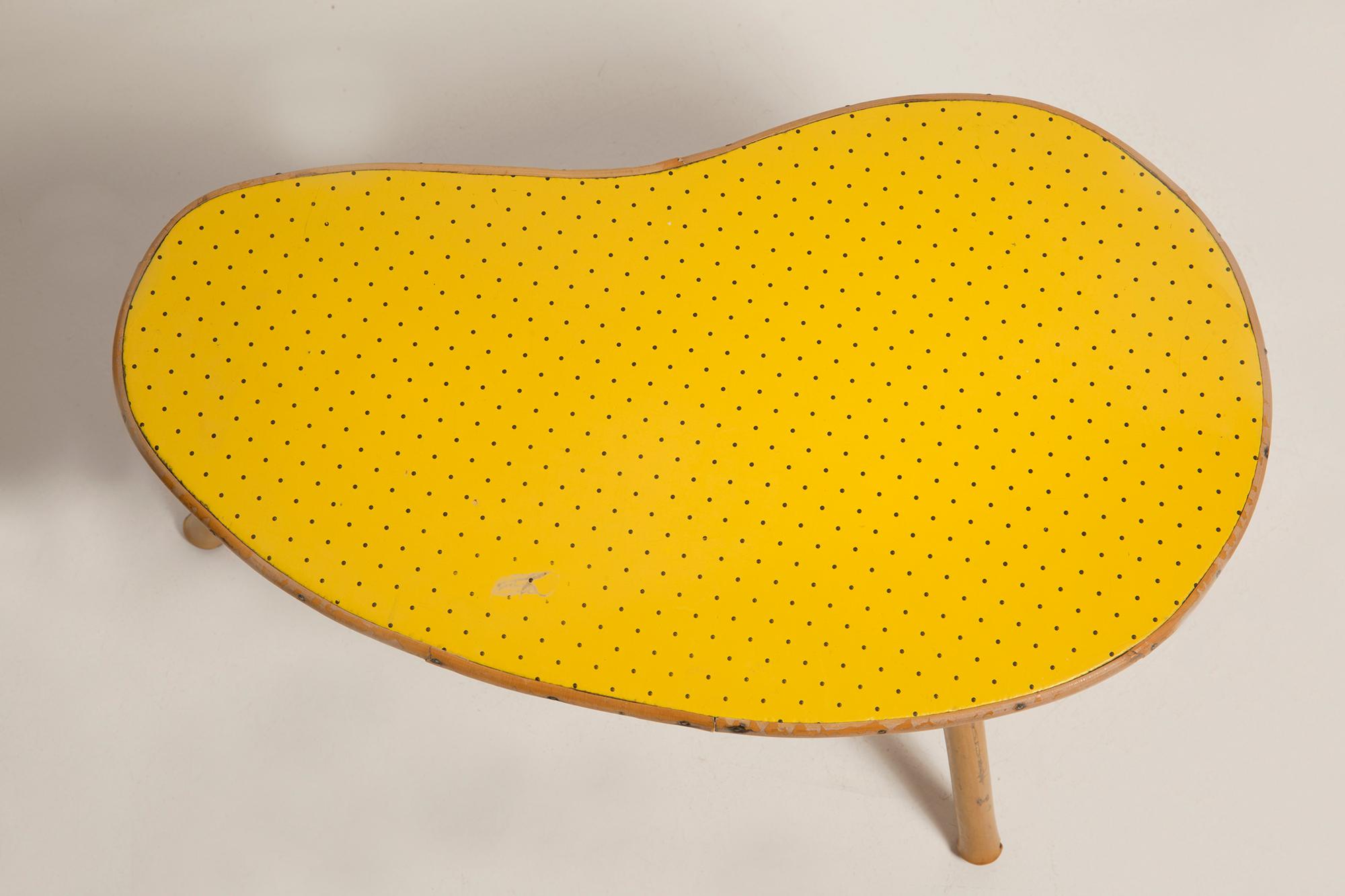 Mid Century Yellow Bamboo Unique Flowerbed Pedestal, Side Table, Germany, 1970s For Sale 1
