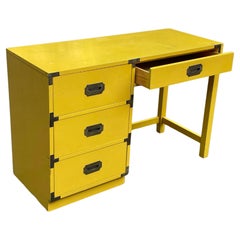 Mid-Century Yellow Campaign Desk, Circa 1960s