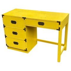 Mid-Century Yellow Campaign Desk, Circa 1960s