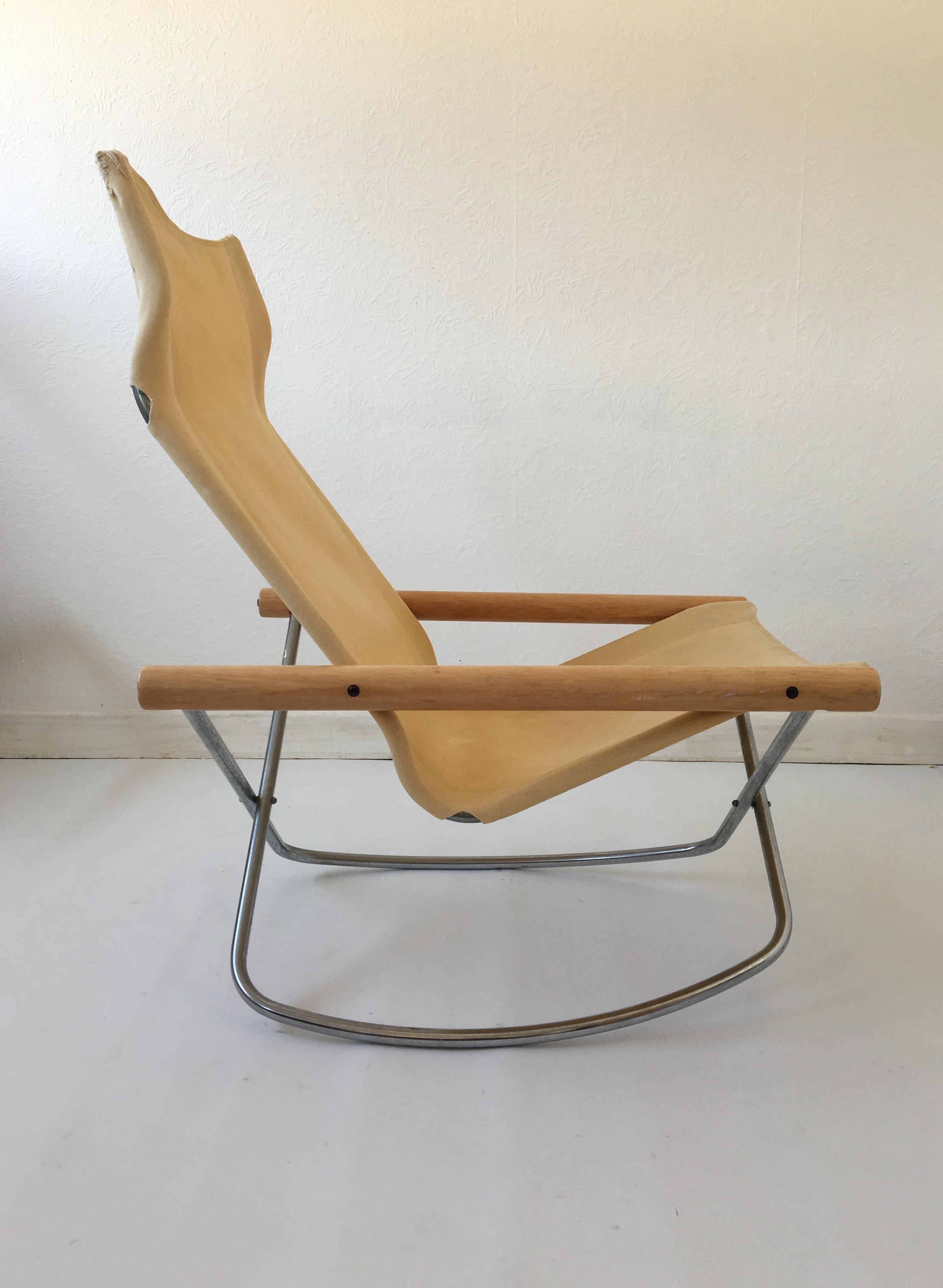 Mid-Century Modern Chaises en toile jaune du milieu du siècle dernier « NY » de Takeshi Nii, pour Jox Interni, 1958 en vente