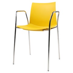 Mid-Century yellow Chair with Metal Frame and Plastic Seat, Belgium