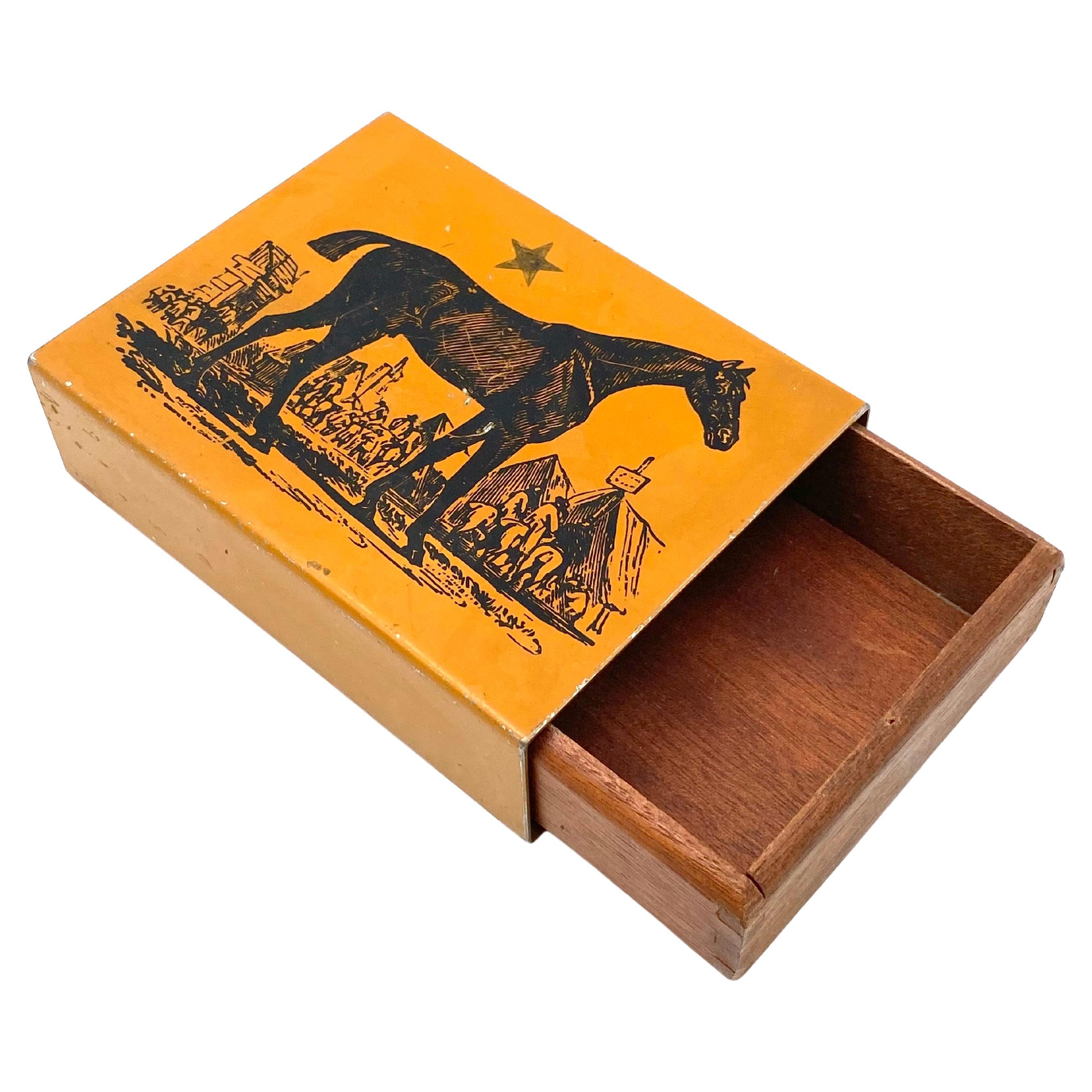 Midcentury Yellow Cigars Box, Italy, circa 1950