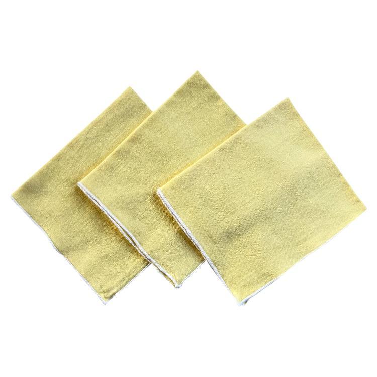 Napkins de cocktail jaunes du milieu du siècle dernier - Lot de 3