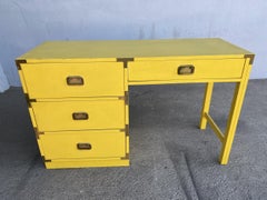 Midcentury Yellow "Colormates" Campaign Lowboy Writing Desk by Morris of CA