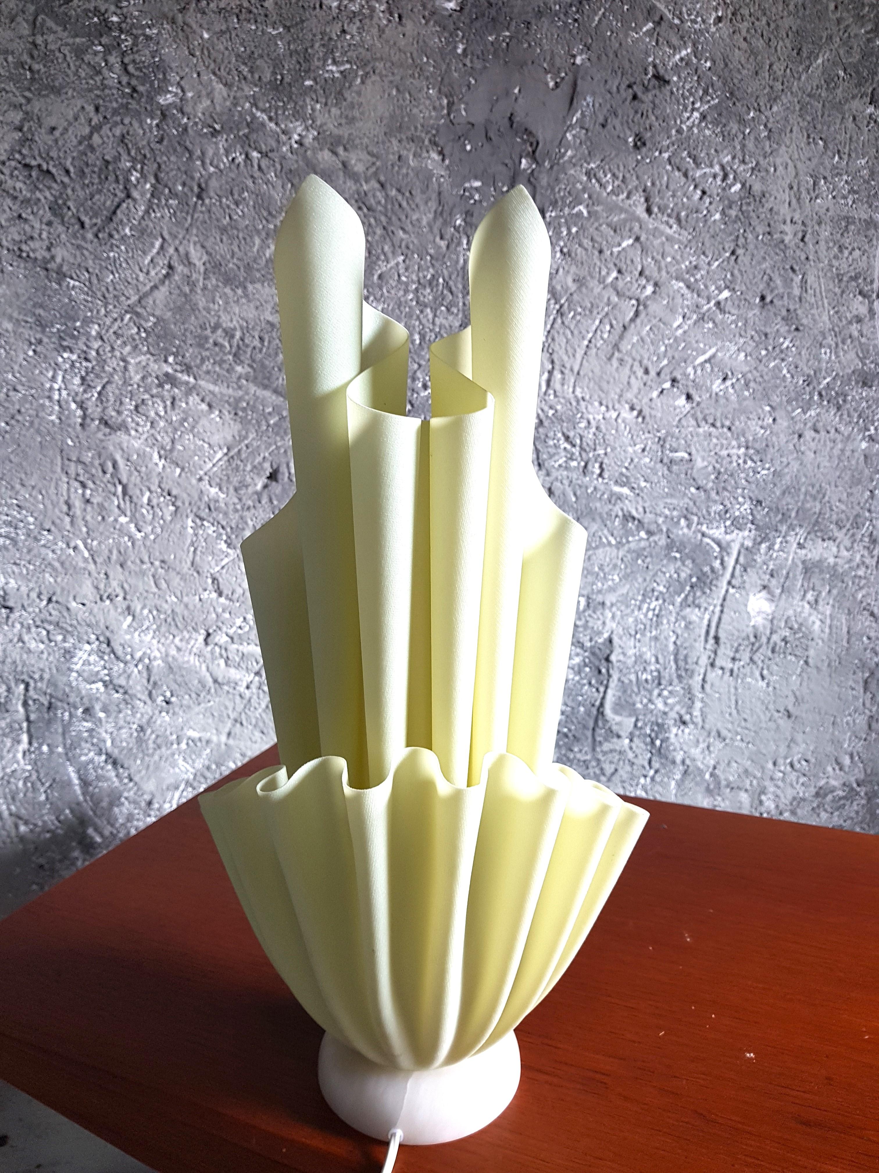 Mid-Century yellow Corolle Lamp by Georgia Jacob, France 1970s For Sale 8