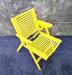 Mid Century Yellow Folding Lounge Armchair, Model Rex, Design by Niko Kralj, 60s