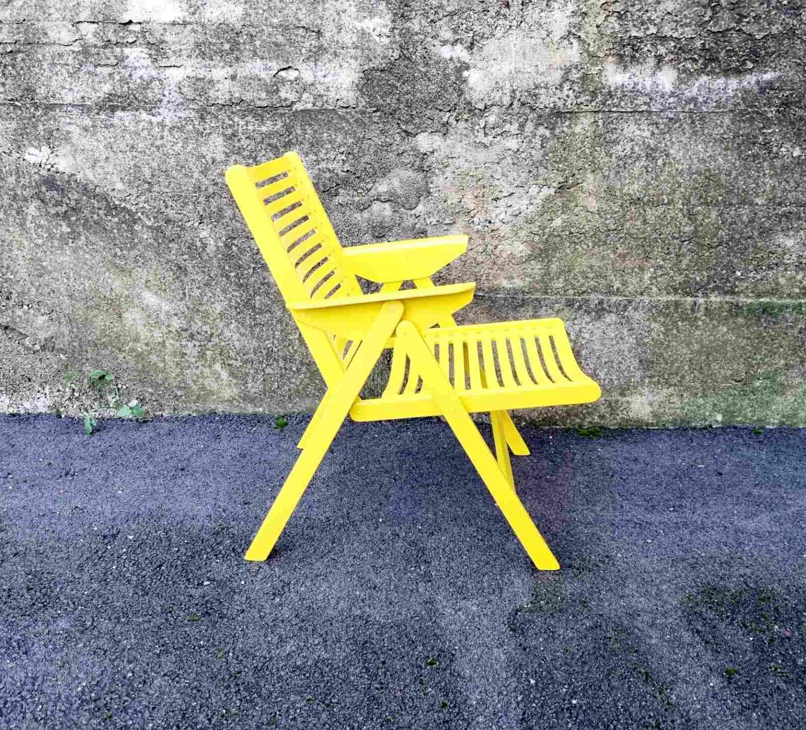 Mid Century Yellow Folding Lounge Armchair, Model Rex, Design by Niko Kralj, 60s For Sale 2