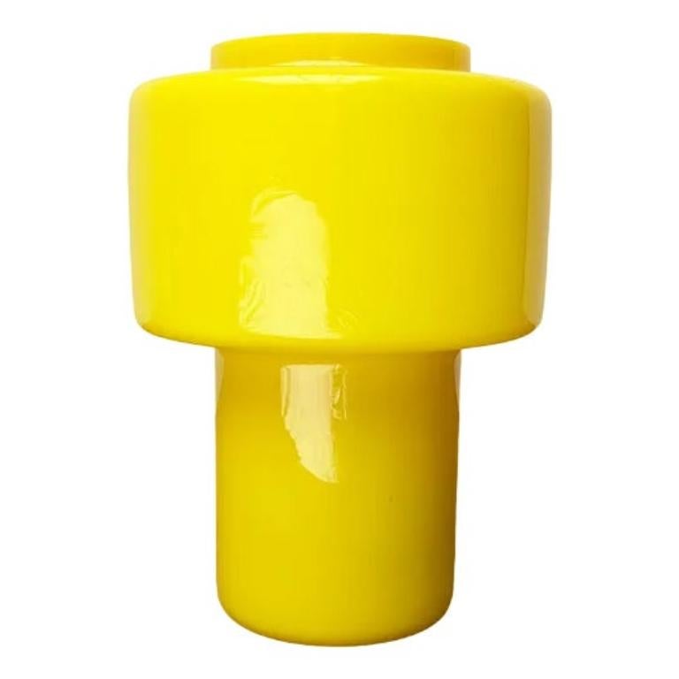Mid-Century Yellow Glass Model 120 Table Lamp by Uno & Östen Kristiansson, 1950s