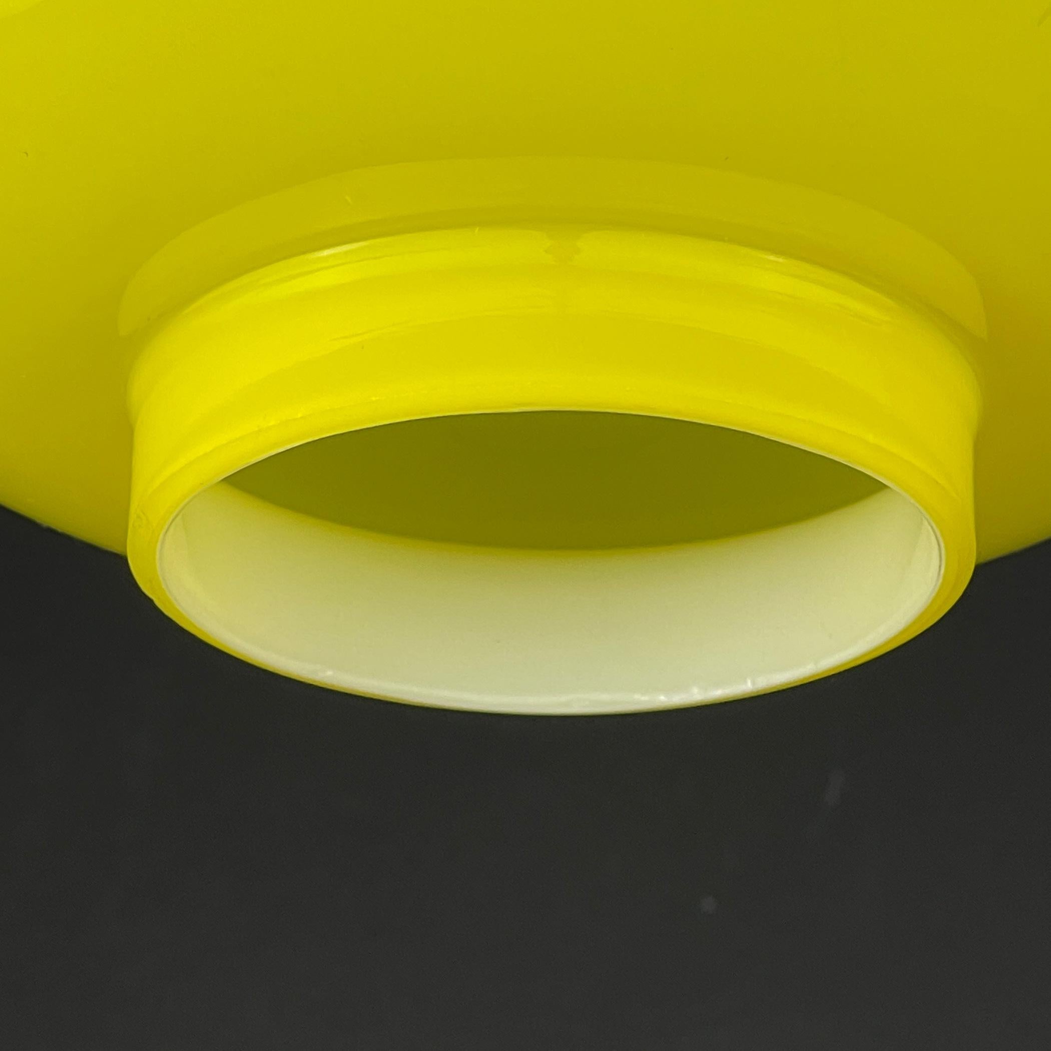 Midcentury Yellow Glass Pendant Lamp Yugoslavia, 1970s For Sale 2