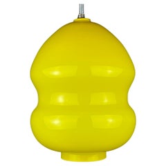 Vintage Midcentury Yellow Glass Pendant Lamp Yugoslavia, 1970s