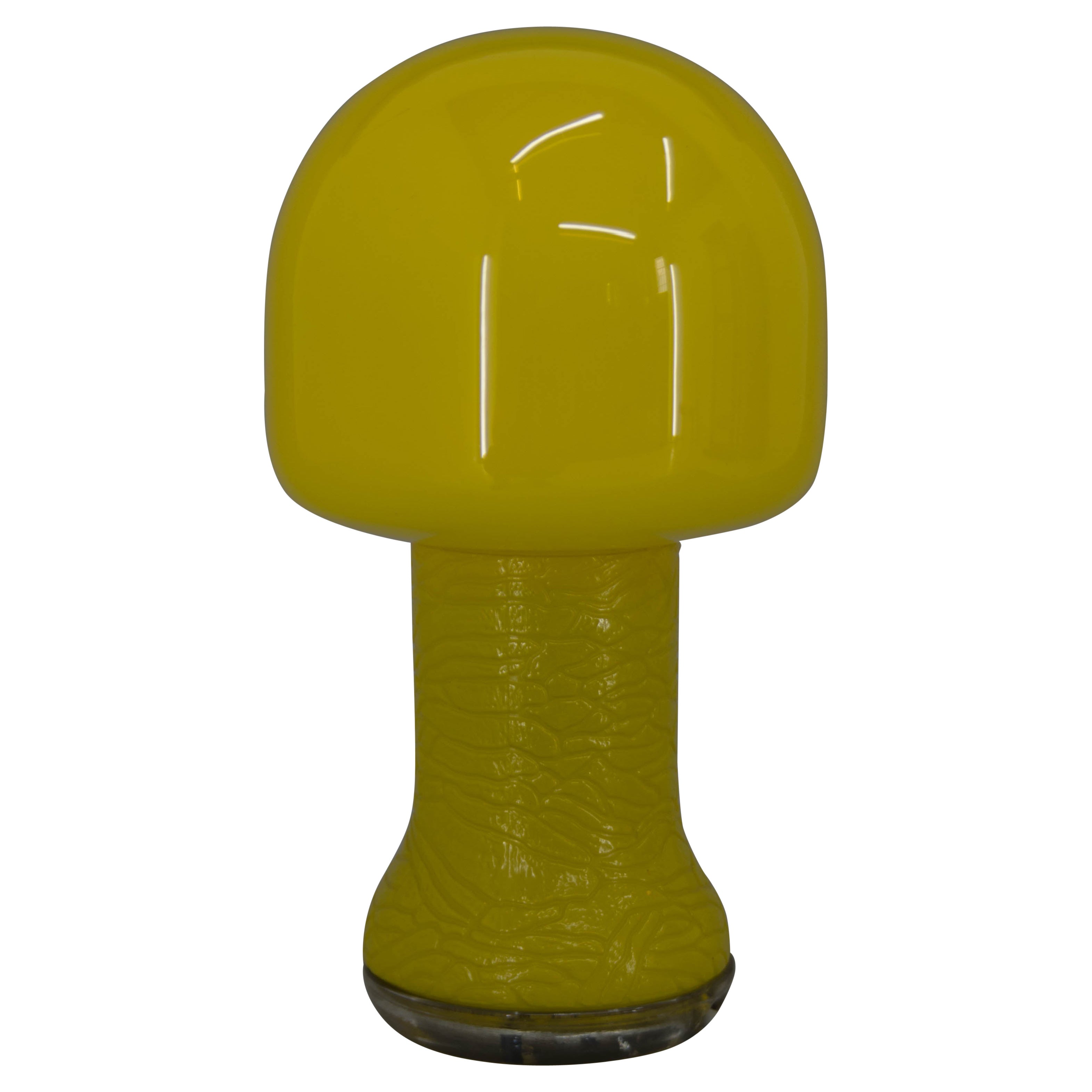 Lámpara de sobremesa de cristal amarillo de mediados de siglo, Alemania, 1970