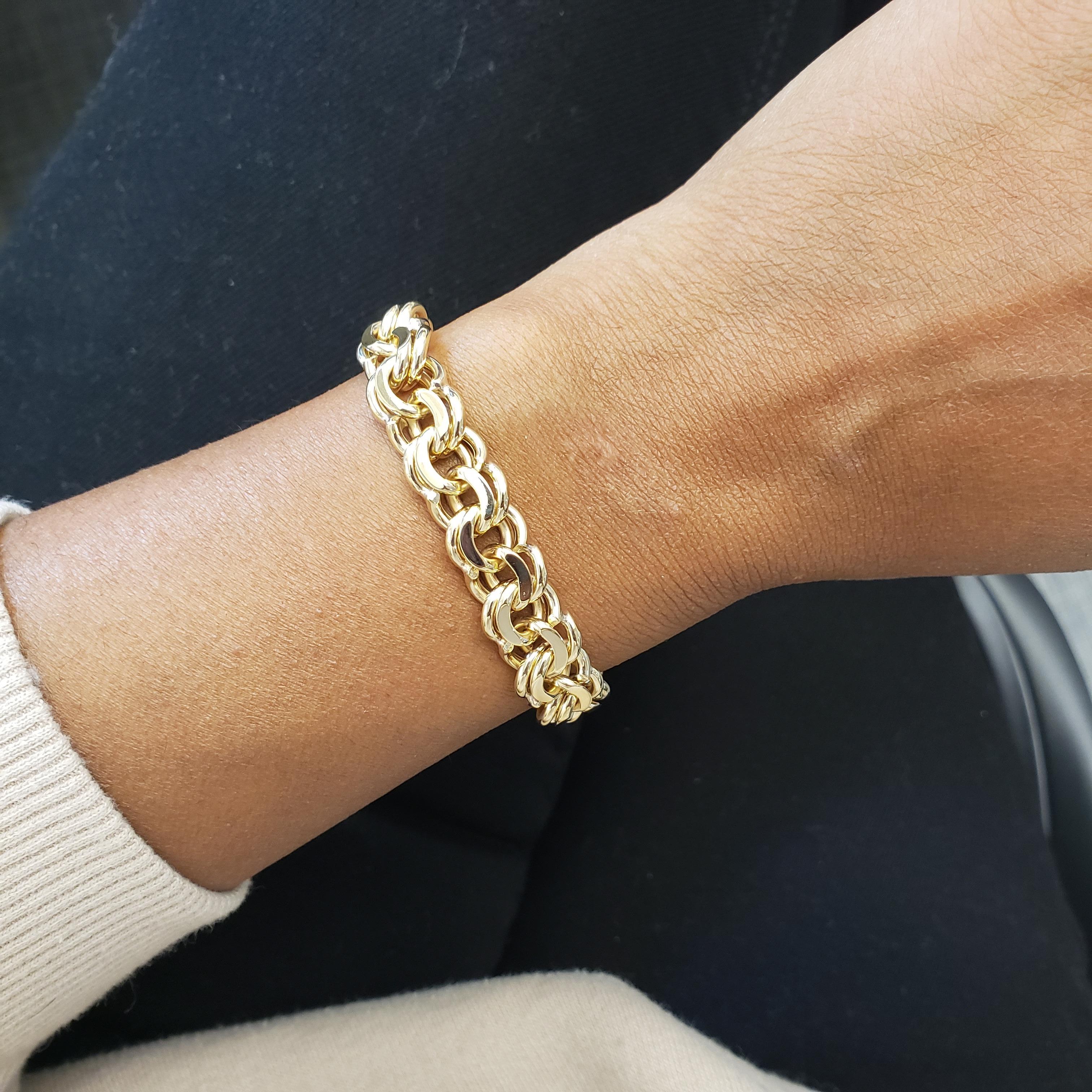 Gelbgold-Gliederarmband aus der Mitte des Jahrhunderts 3