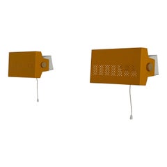 Mid-Century Yellow Metal Pair of Sconces by N Leuchten, 1960s, Germany
