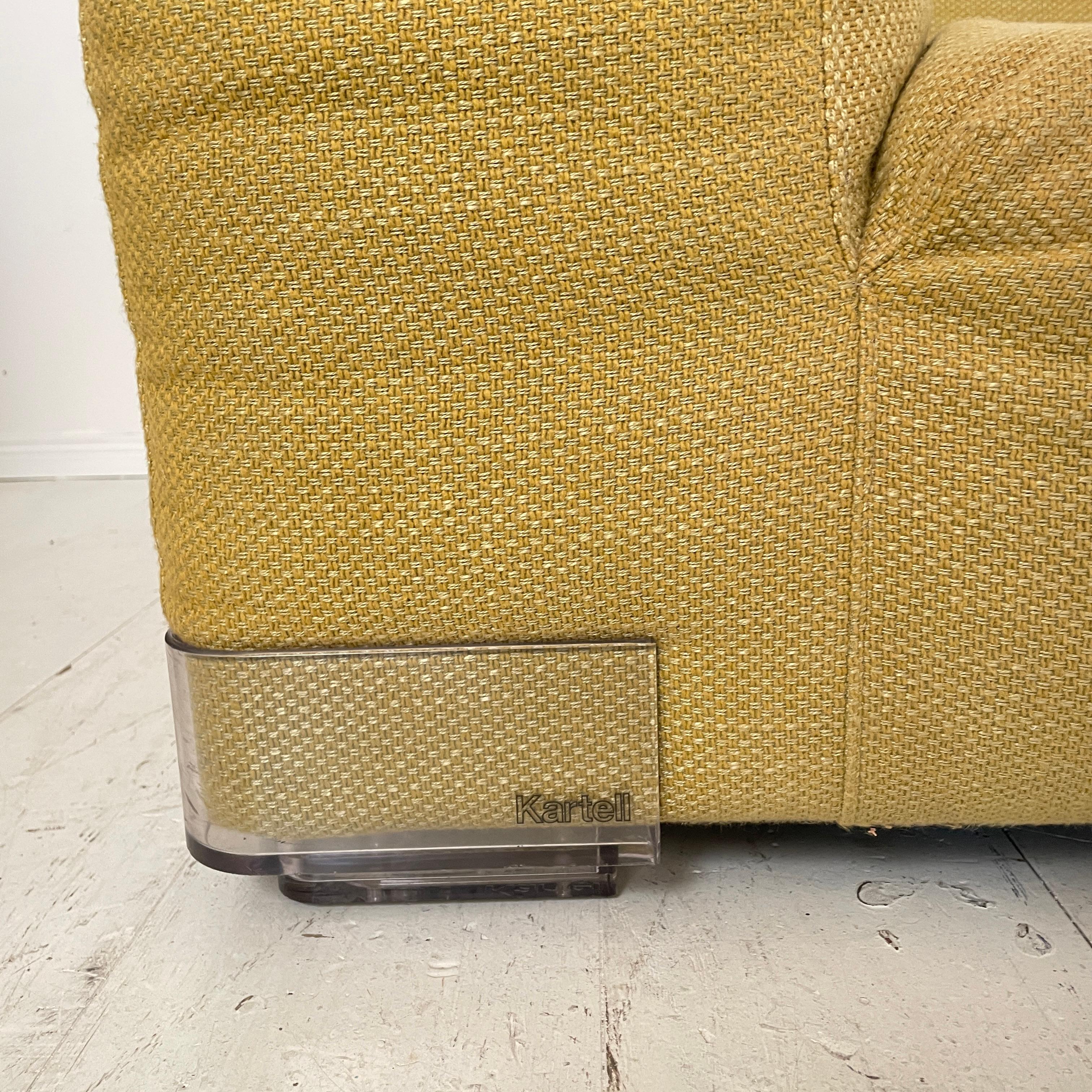Mid-Century Yellow Modular Wool Sofa Plastics Duo by Piero Lissoni for Kartell 5