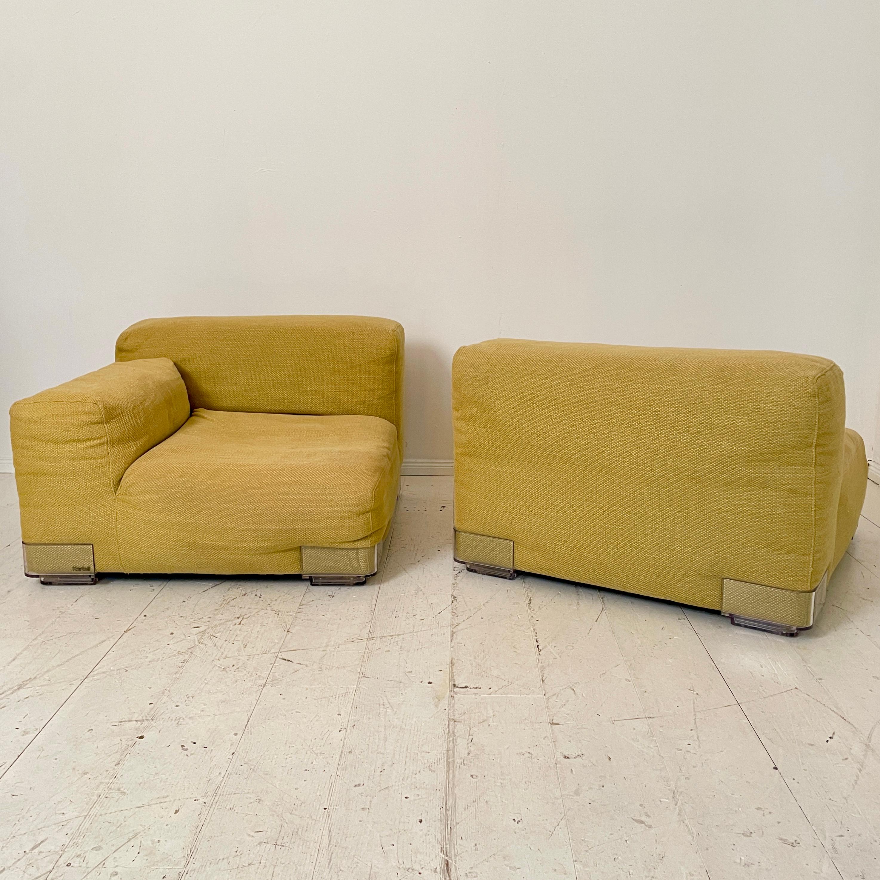 Mid-Century Yellow Modular Wool Sofa Plastics Duo by Piero Lissoni for Kartell 8