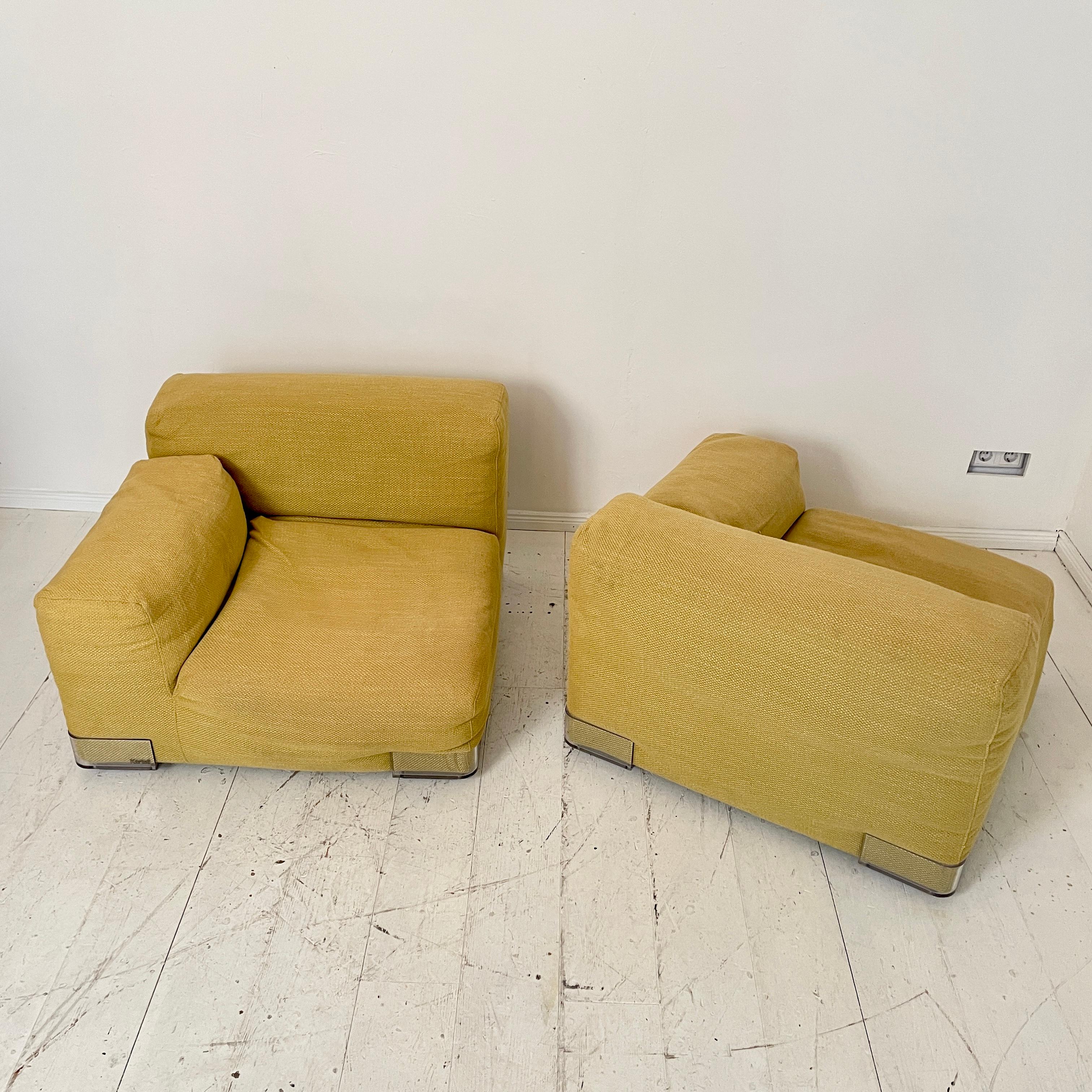 Mid-Century Yellow Modular Wool Sofa Plastics Duo by Piero Lissoni for Kartell 9