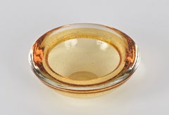 Mid-Century Yellow Murano Glass Bullicante Bowl, Galliano Ferro, Italy 1960s