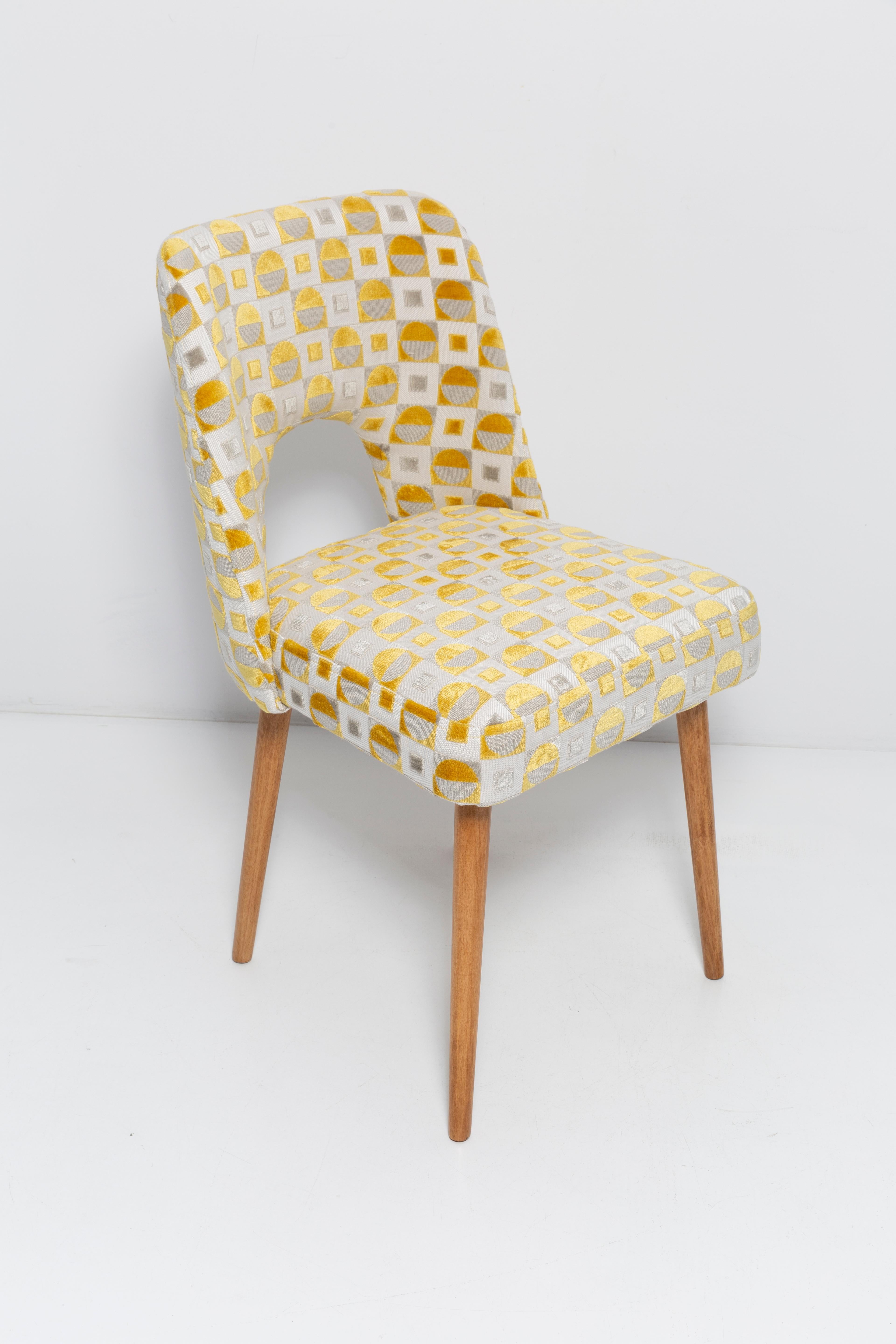 Polish Mid-Century Yellow Mustard 'Shell' Chair, 1960s For Sale