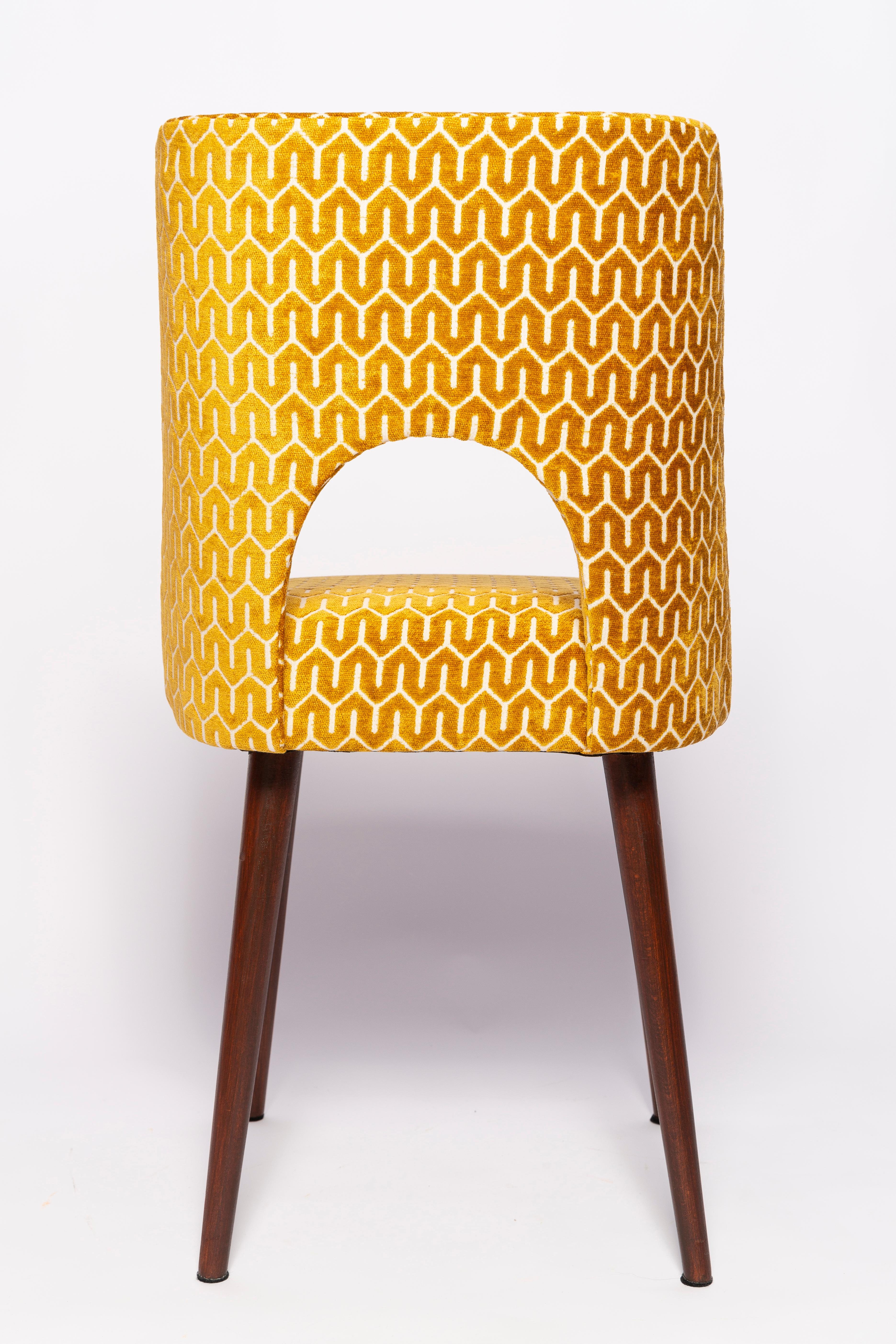 Hand-Crafted Mid-Century Yellow Mustard 'Shell' Chair, Europe, 1960s For Sale