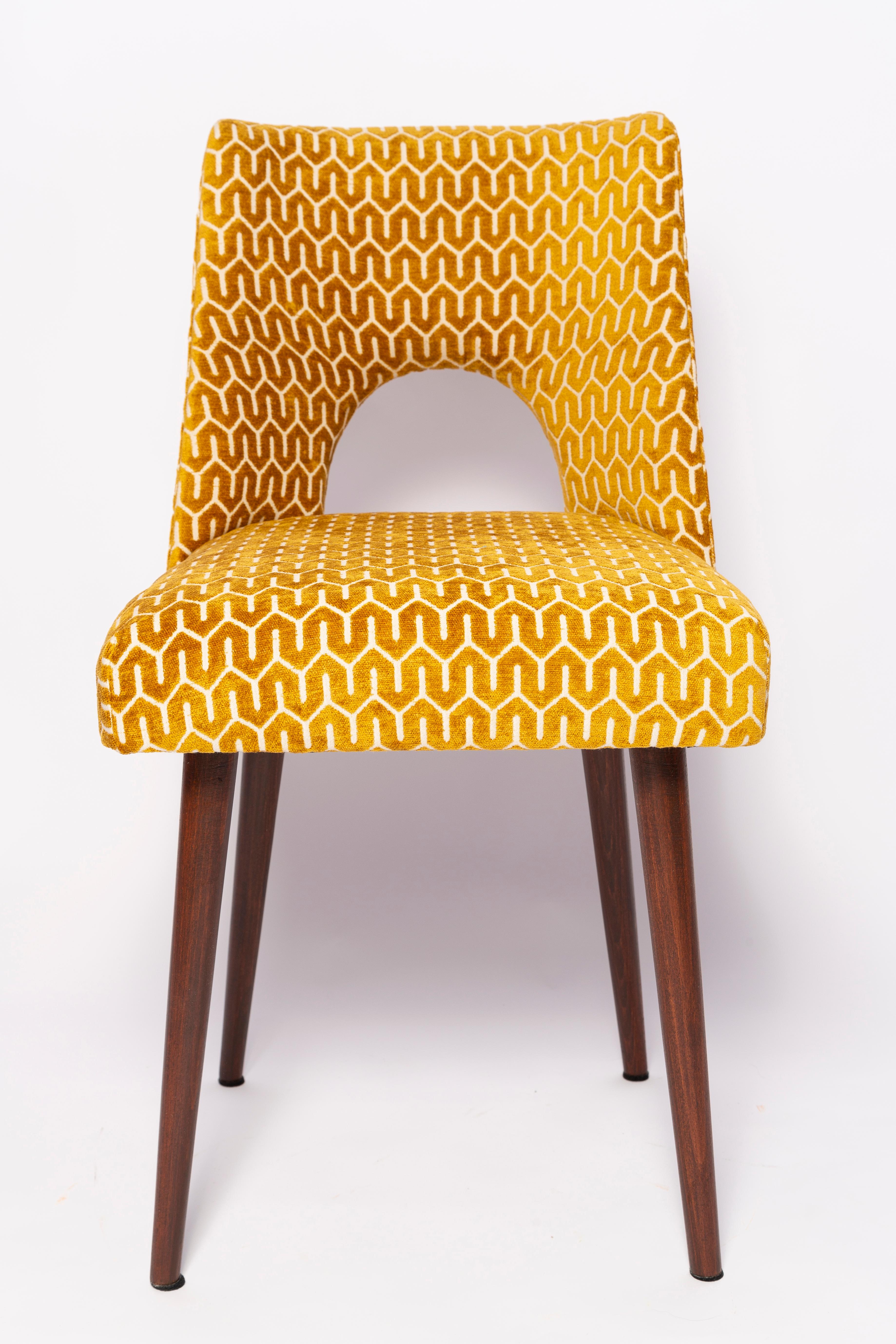 20th Century Mid-Century Yellow Mustard 'Shell' Chair, Europe, 1960s For Sale