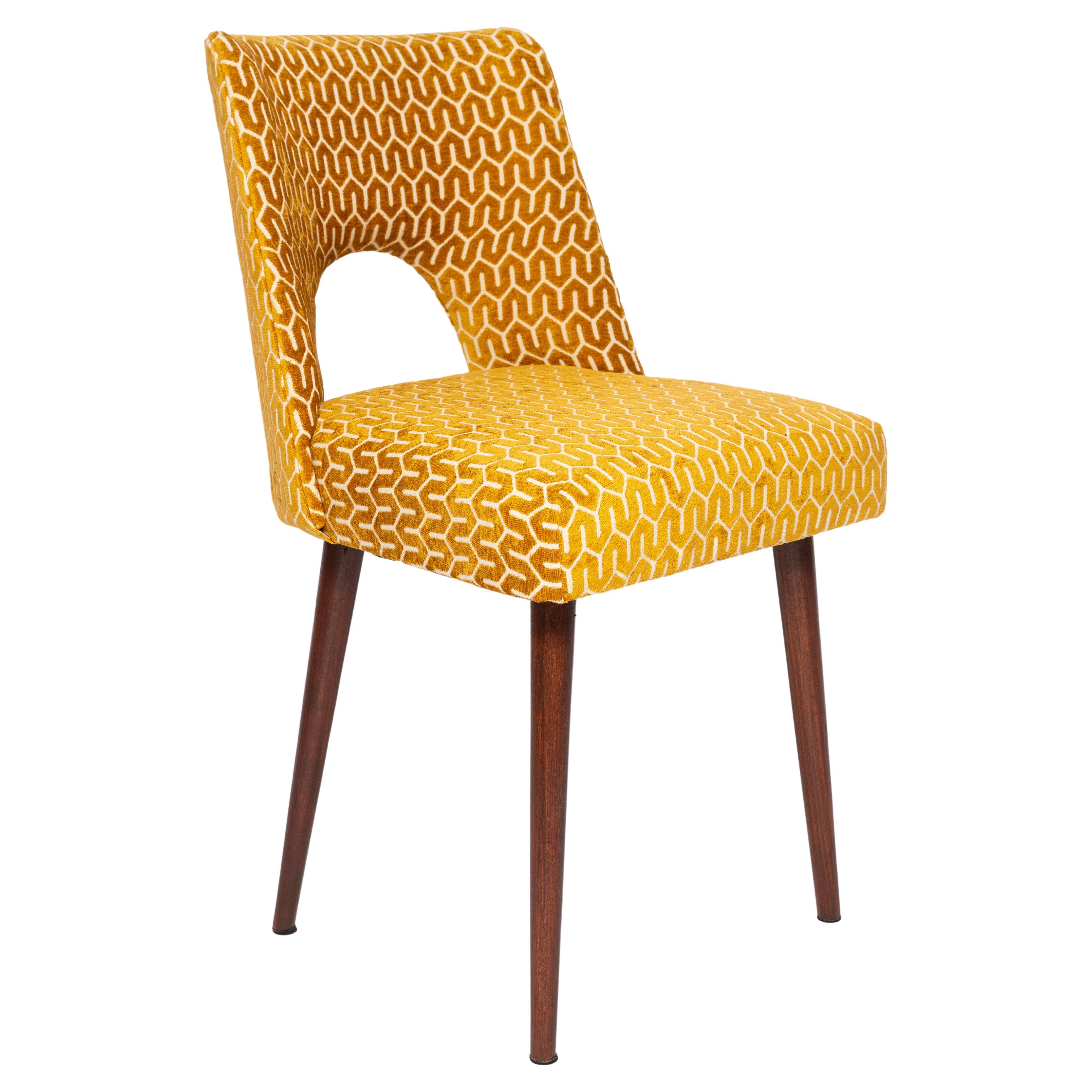 Mid-Century Yellow Mustard 'Shell' Chair, Europe, 1960s
