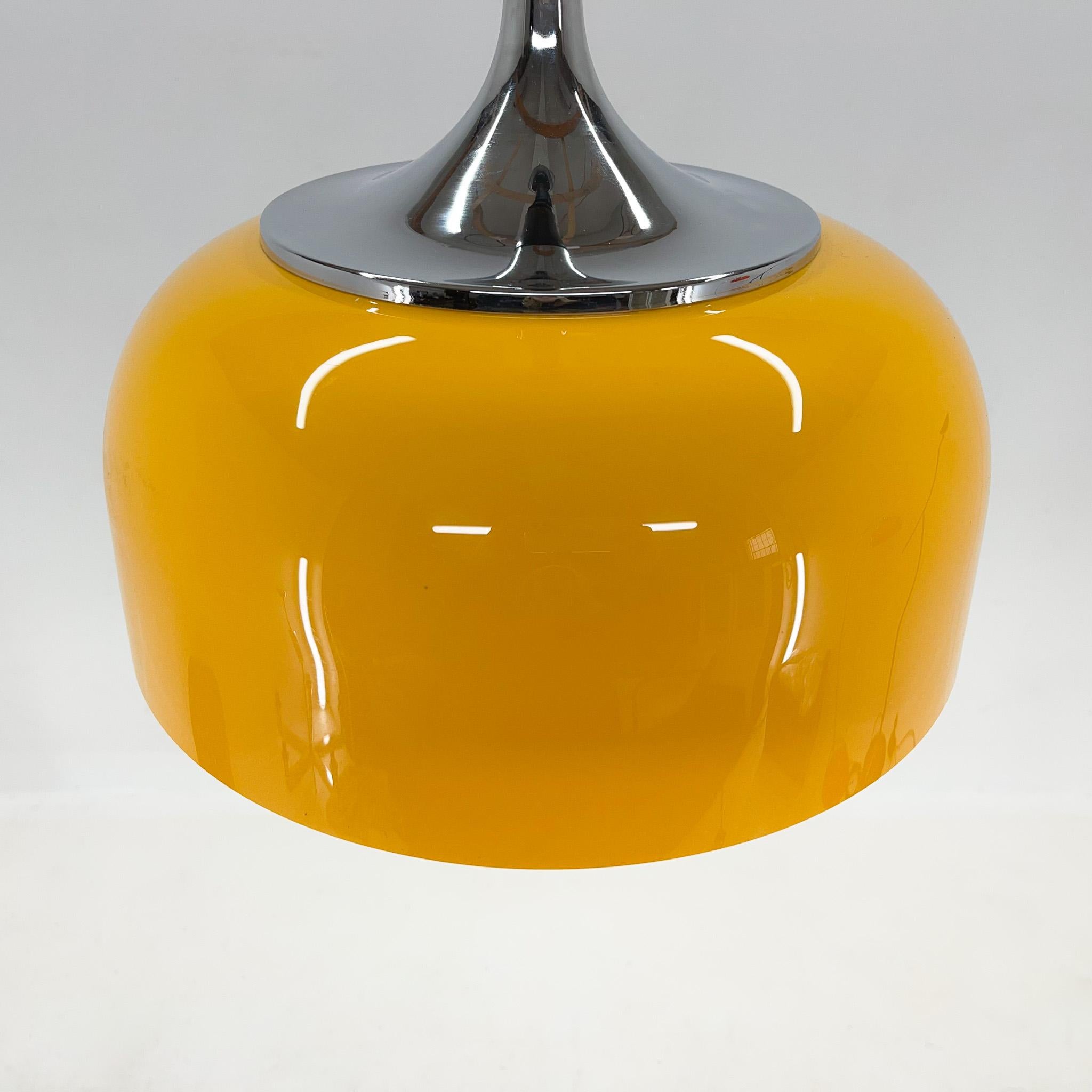 Mid-Century Modern Midcentury Yellow Pendant by Harvey Guzzini for Meblo, Italy For Sale