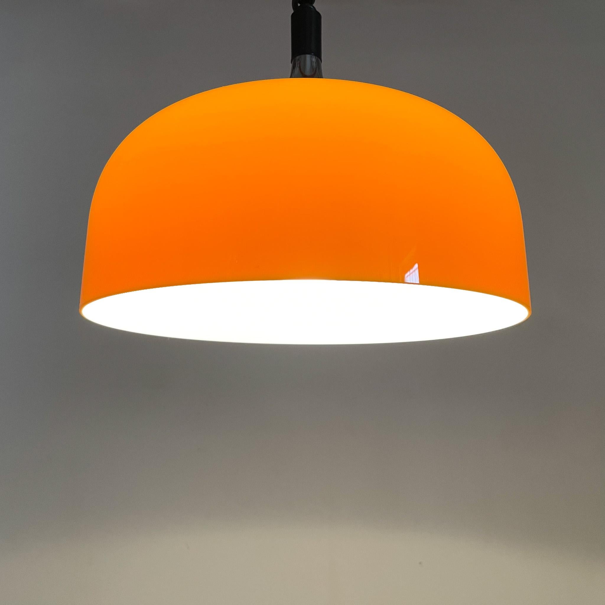 Metal Midcentury Yellow Pendant by Harvey Guzzini for Meblo, Italy For Sale