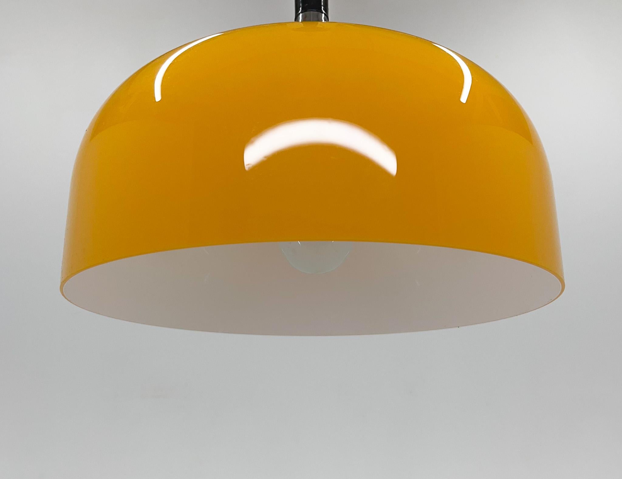 Midcentury Yellow Pendant by Harvey Guzzini for Meblo, Italy For Sale 2