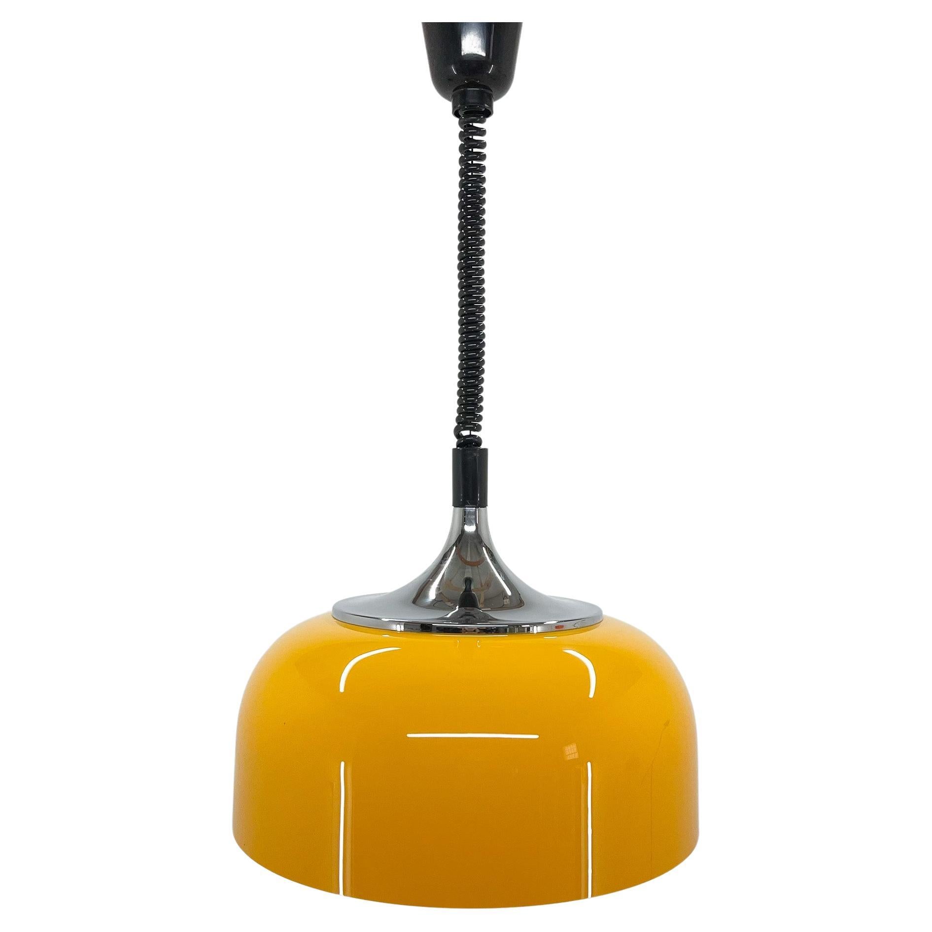 Midcentury Yellow Pendant by Harvey Guzzini for Meblo, Italy