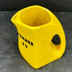 Mid-Century Yellow Pernod Ceramic Pitcher Decanter Jug