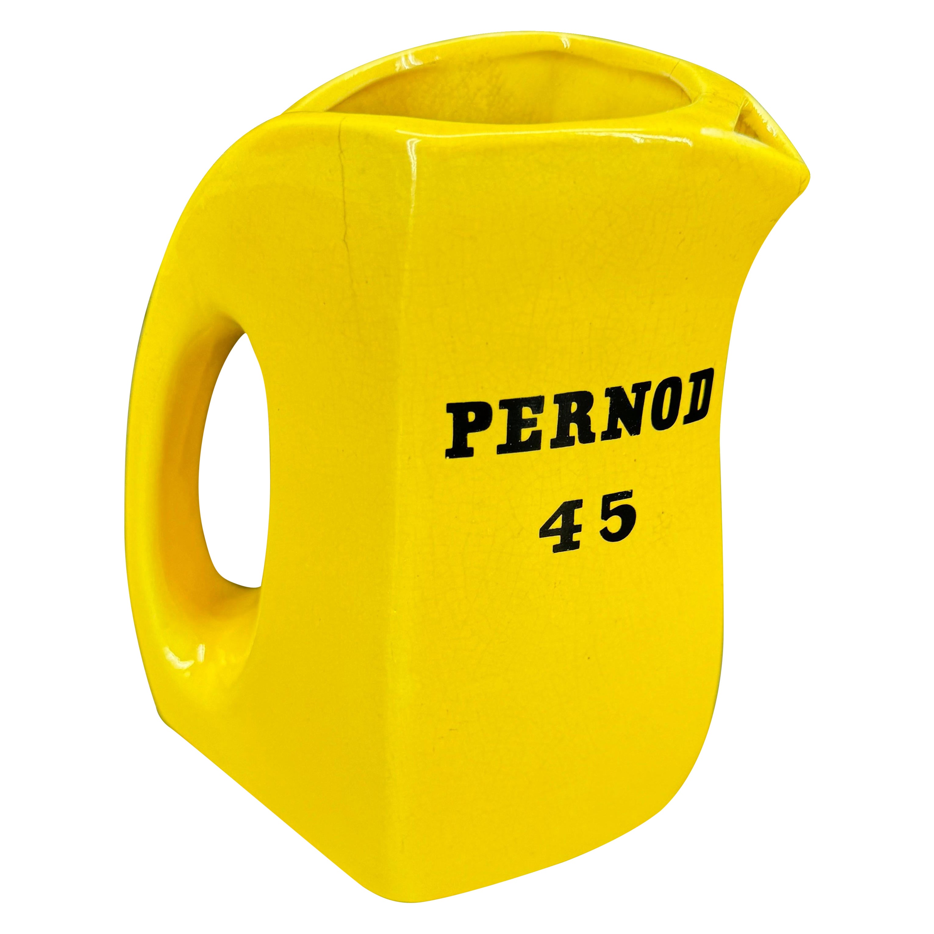Gelber Pernod-Krug-Dekanter aus Keramik aus der Mitte des Jahrhunderts im Angebot
