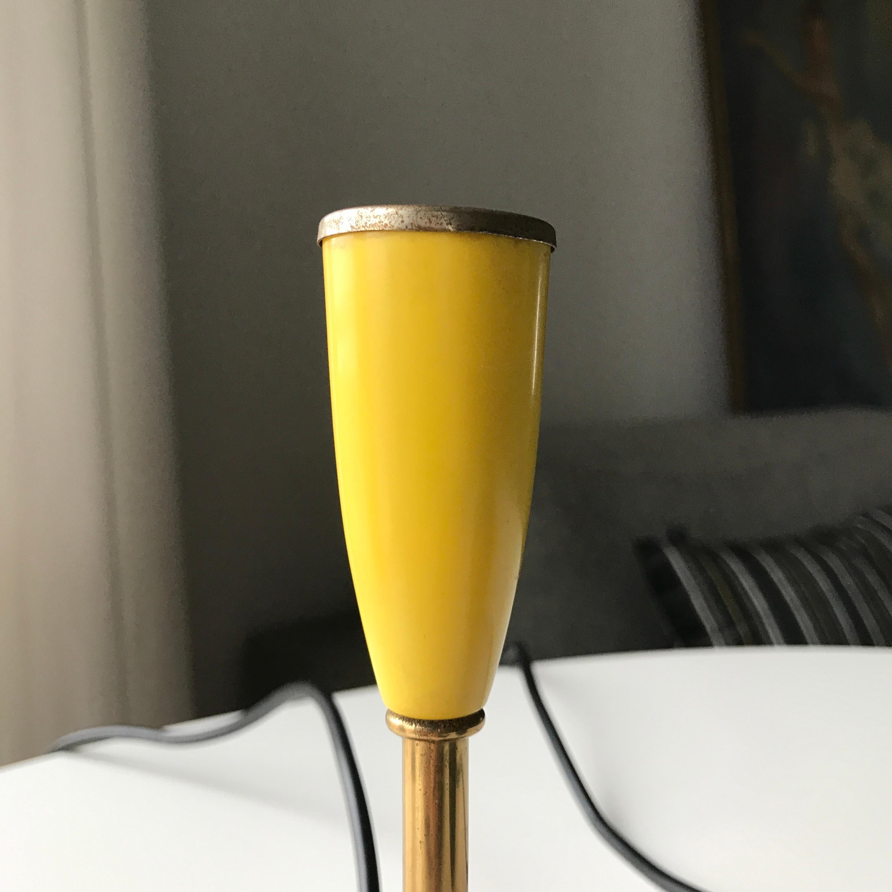 Lacquered Mid-Century Yellow Scandinavian Modern Desk Lamps For Sale