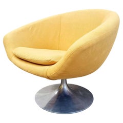 Mid Century Yellow Swivel Egg Armchair by Overman, Sweden 70s