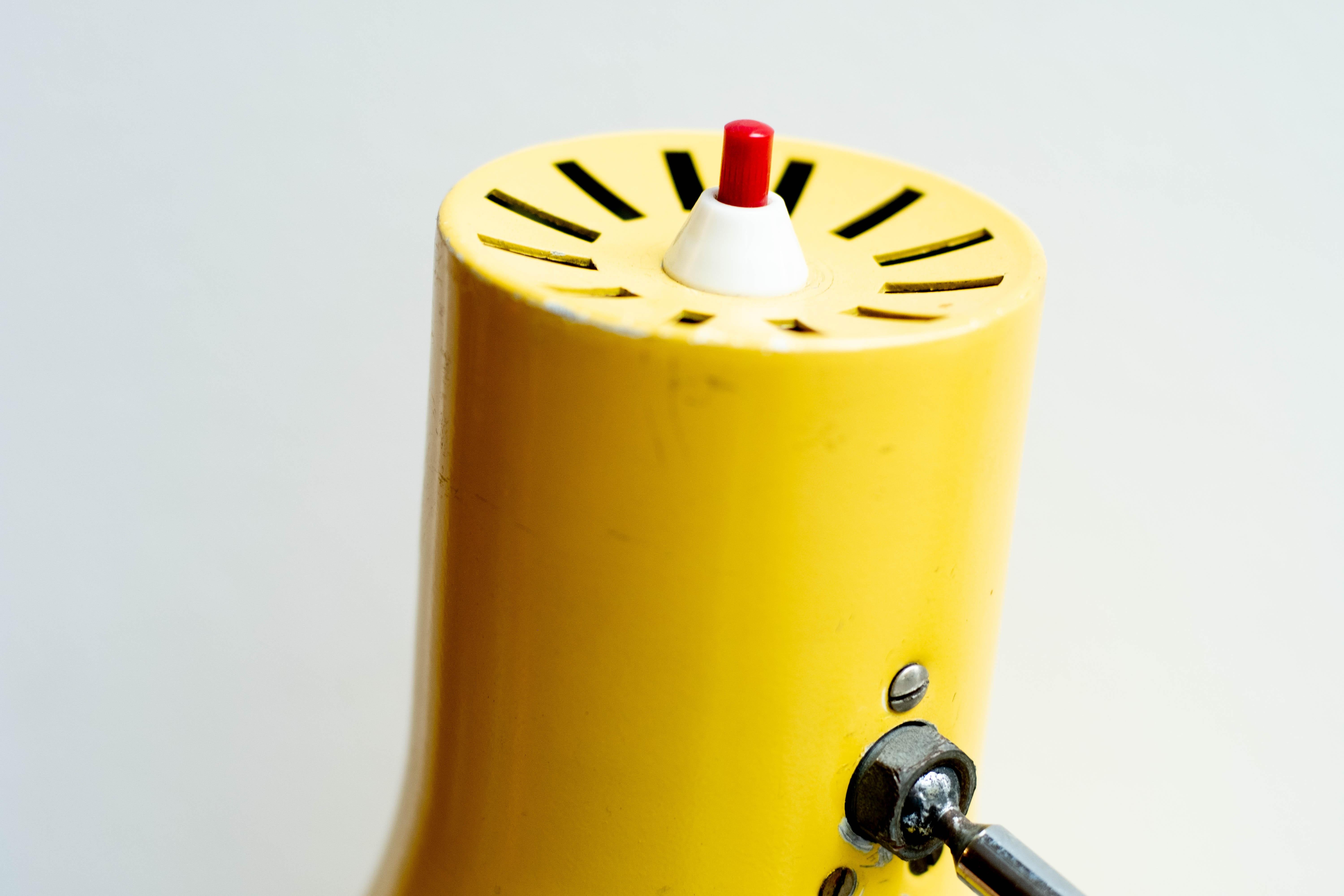 Midcentury Yellow Table Lamp from Chech Designer Josef Hurka, 1970s For Sale 5