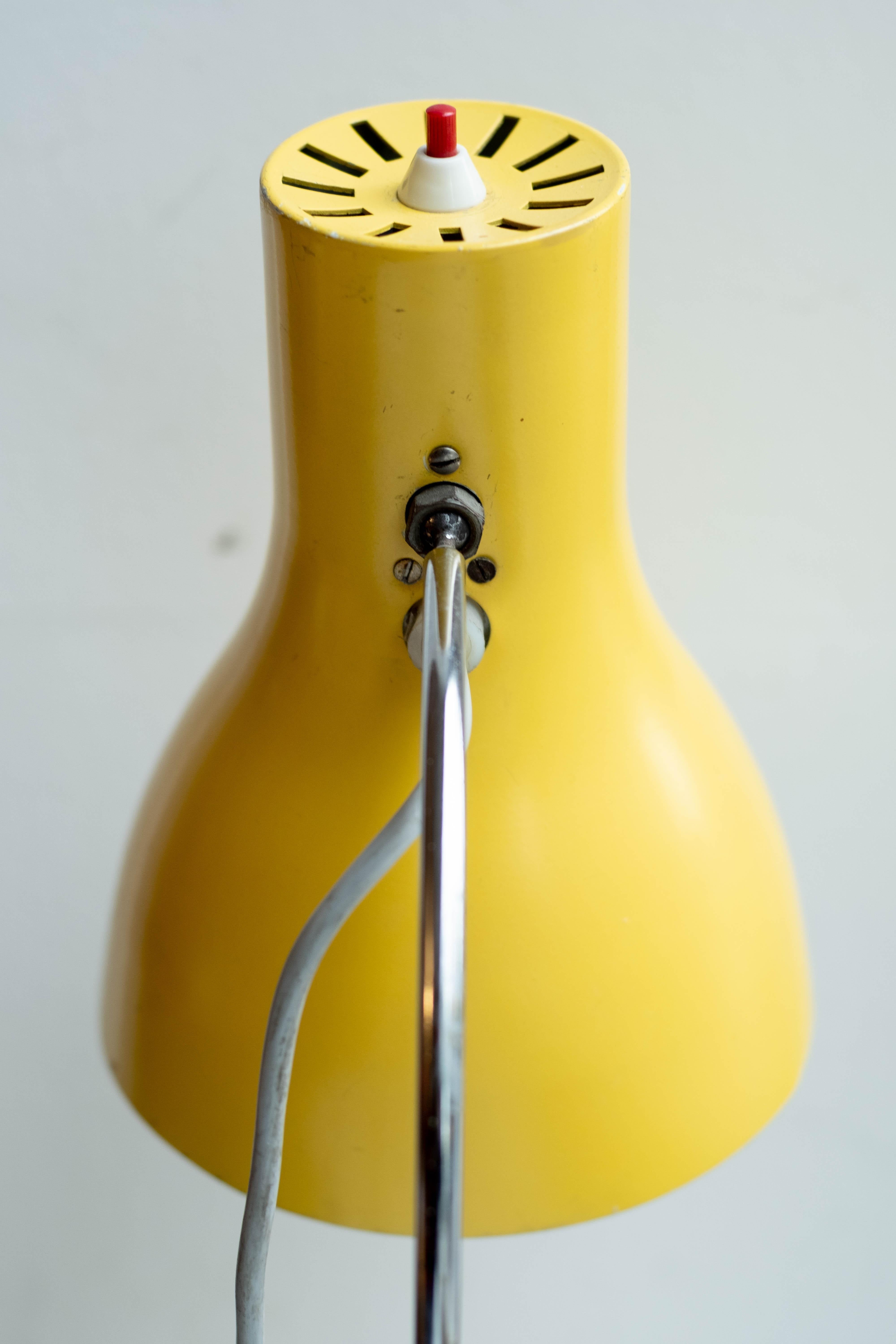 Midcentury Yellow Table Lamp from Chech Designer Josef Hurka, 1970s For Sale 8