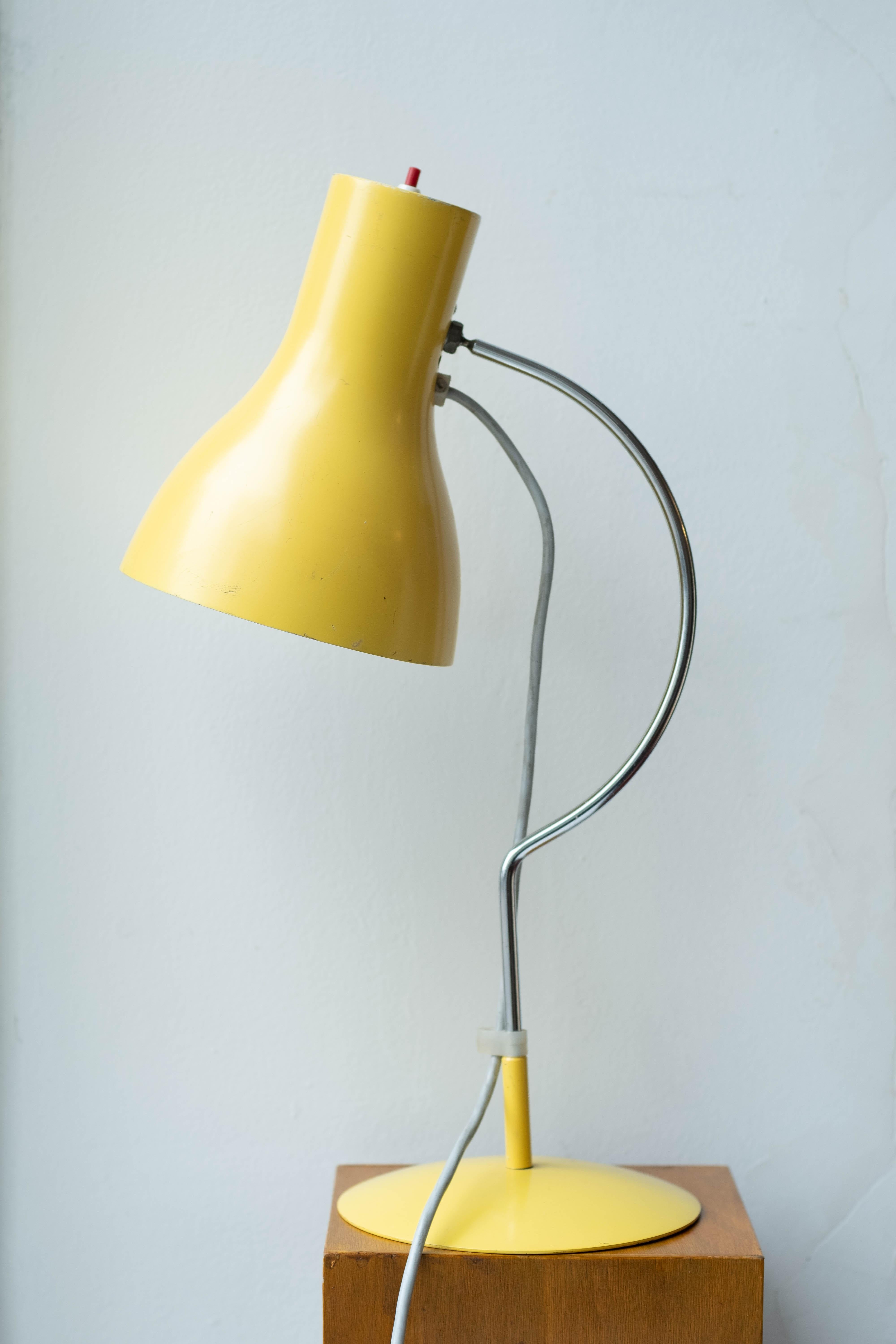 Mid-Century Modern Midcentury Yellow Table Lamp from Chech Designer Josef Hurka, 1970s For Sale