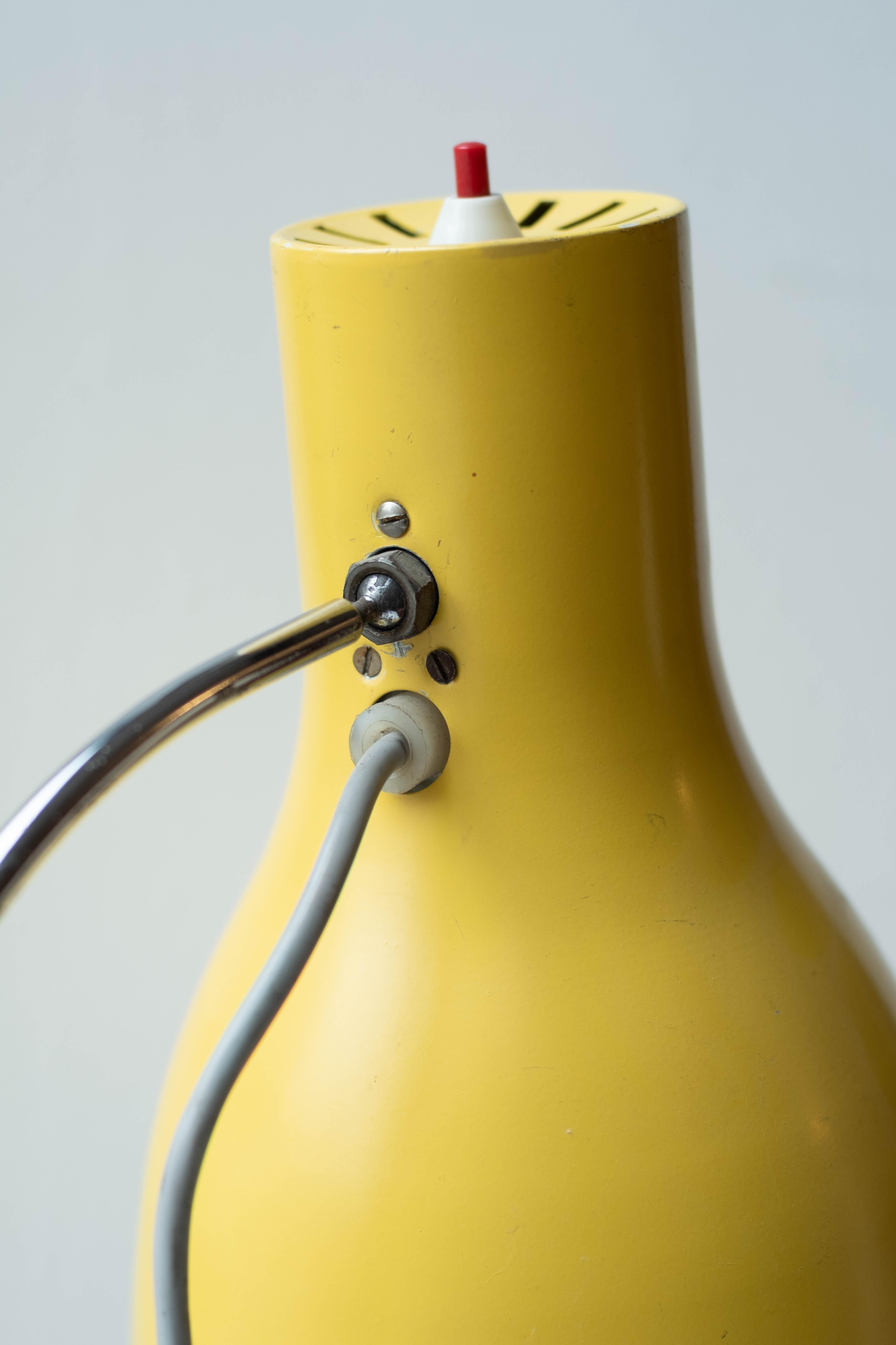 Painted Midcentury Yellow Table Lamp from Chech Designer Josef Hurka, 1970s For Sale