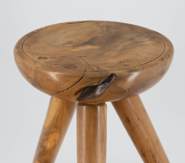 Midcentury Yew Low Table Stool Perriand Manner For Sale at 1stDibs