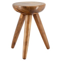 Retro Midcentury Yew Low Table Stool Perriand Manner 