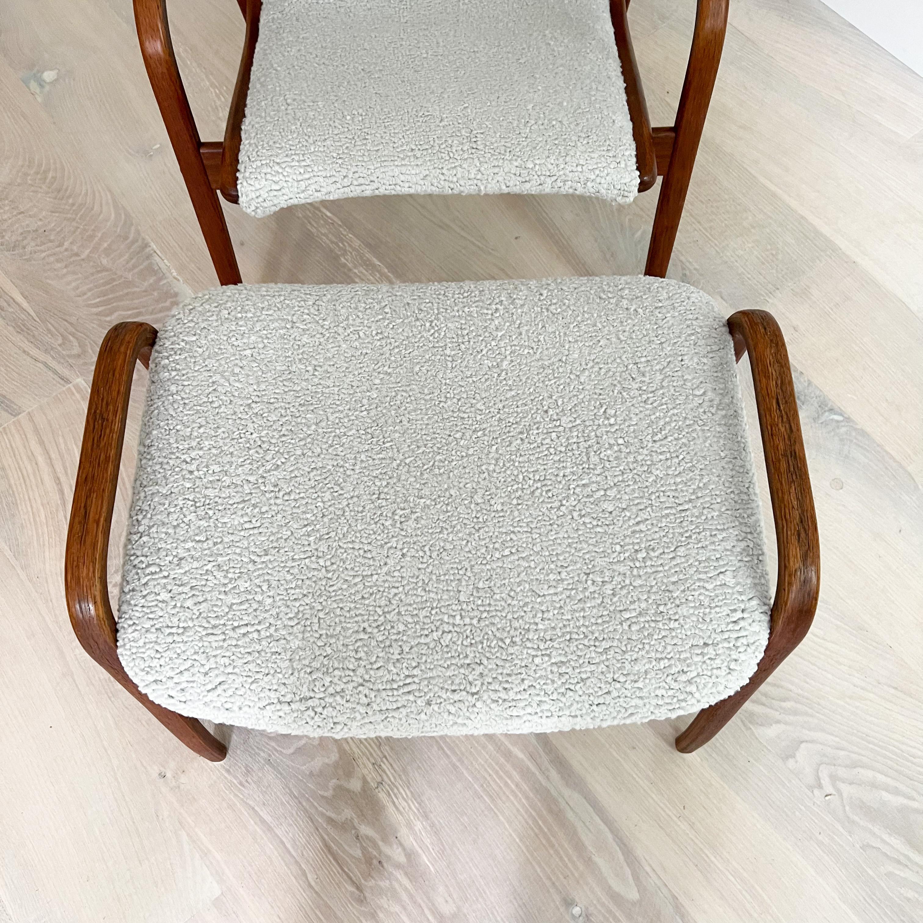 Mid Century Yngve Ekström Lamino Easy Chair and Ottoman, Swedese, New Shearling In Good Condition In Asheville, NC