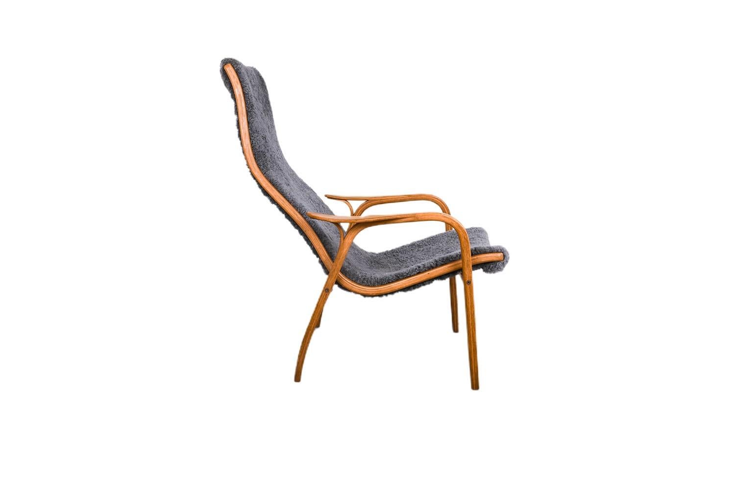 Fabric Mid Century Yngve Ekström Swedese Lamino Easy Chair 1956