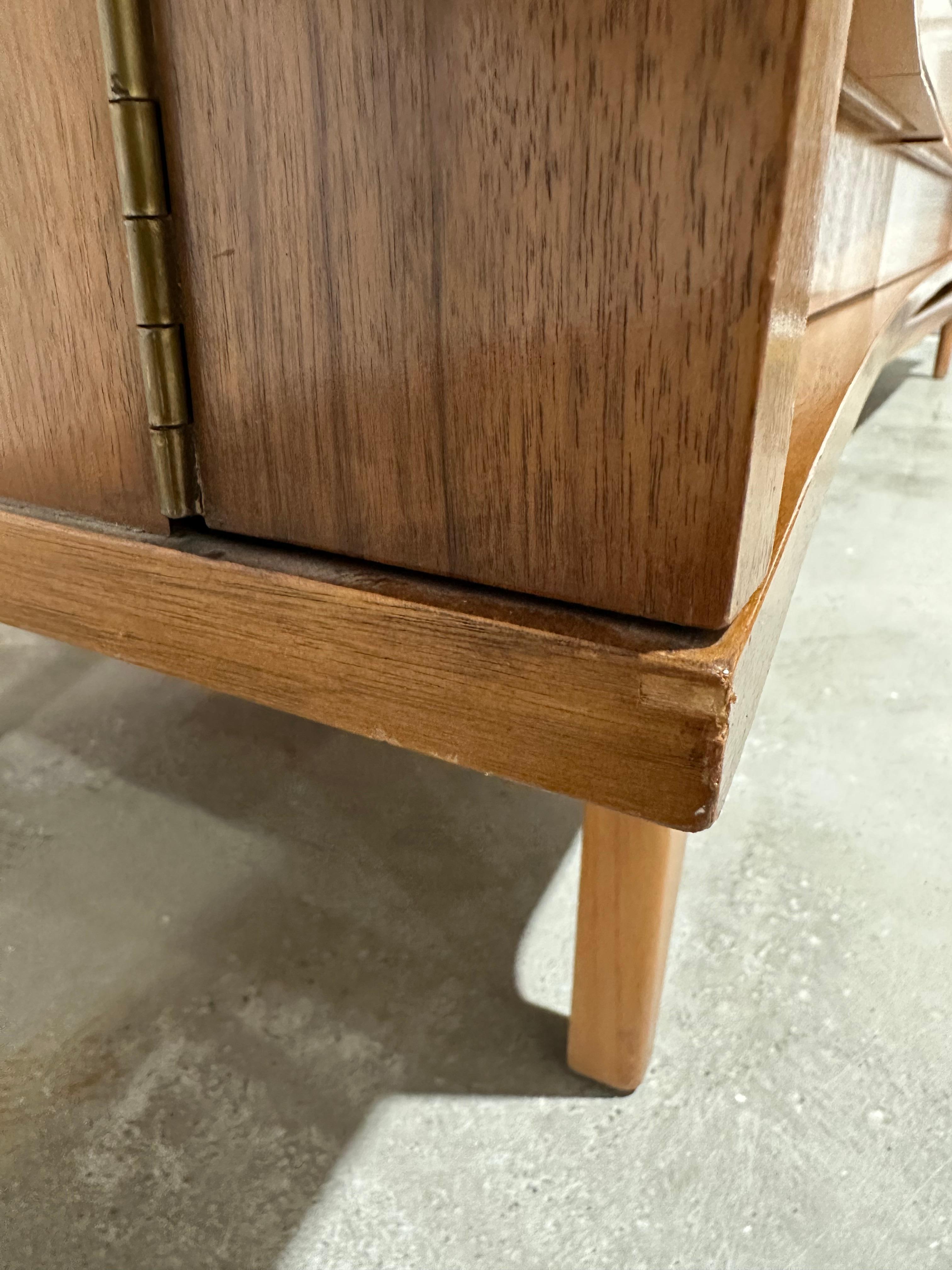20th Century Mid Century Young Manufacturing Curved Front Hutch For Sale