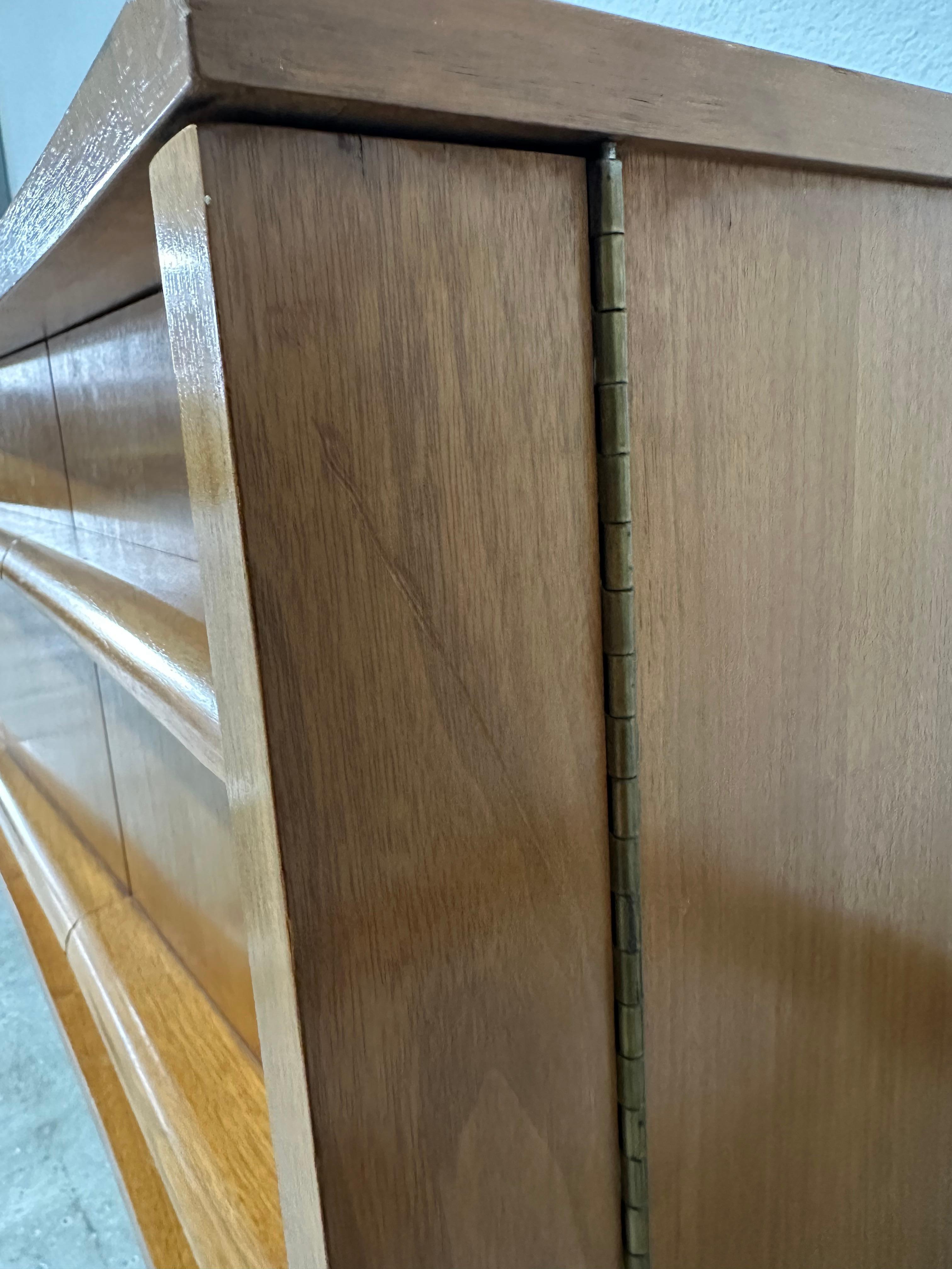 Glass Mid Century Young Manufacturing Curved Front Hutch For Sale