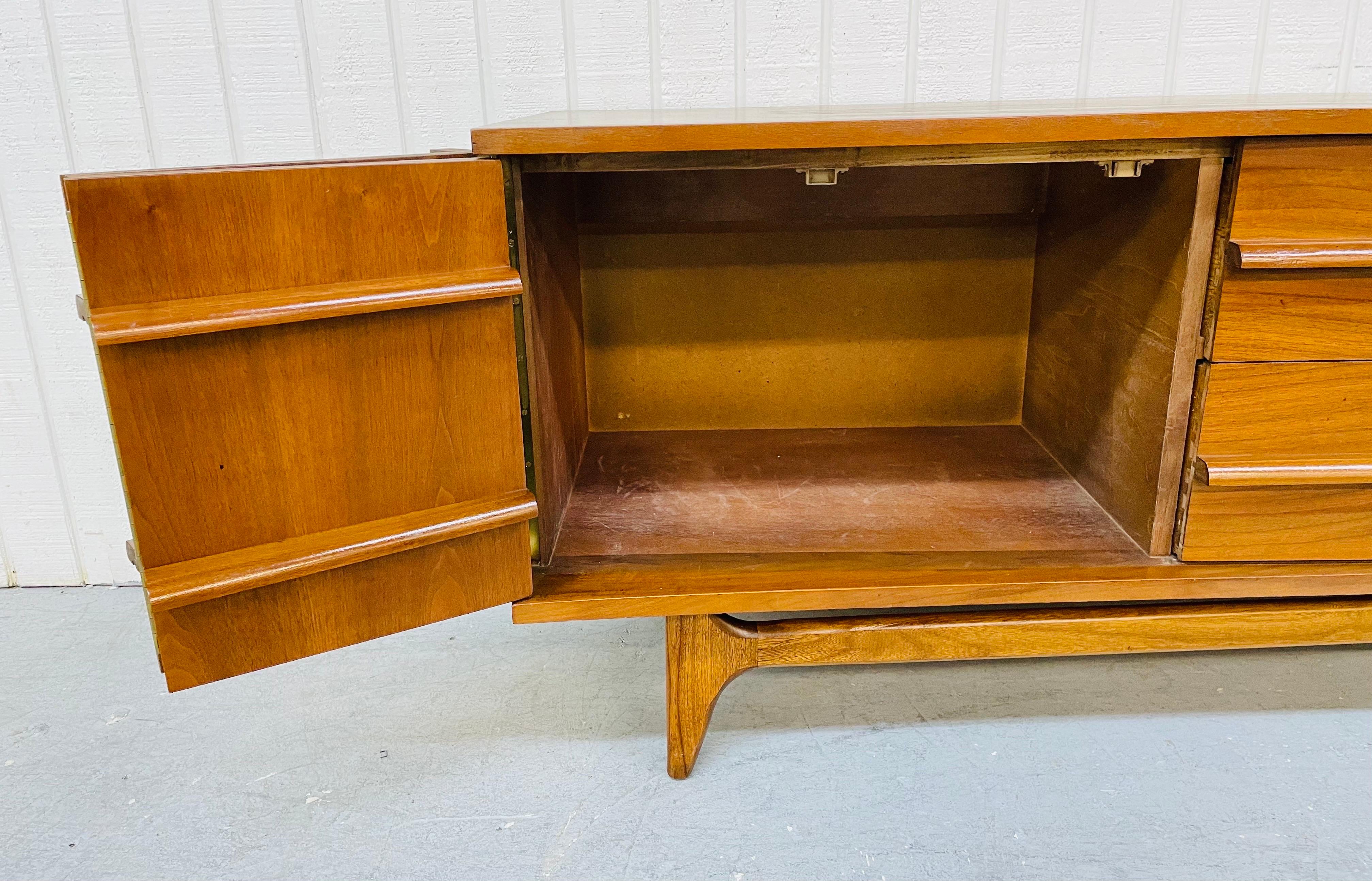 Mid-Century Young Manufacturing Curved Walnut Sideboard 1
