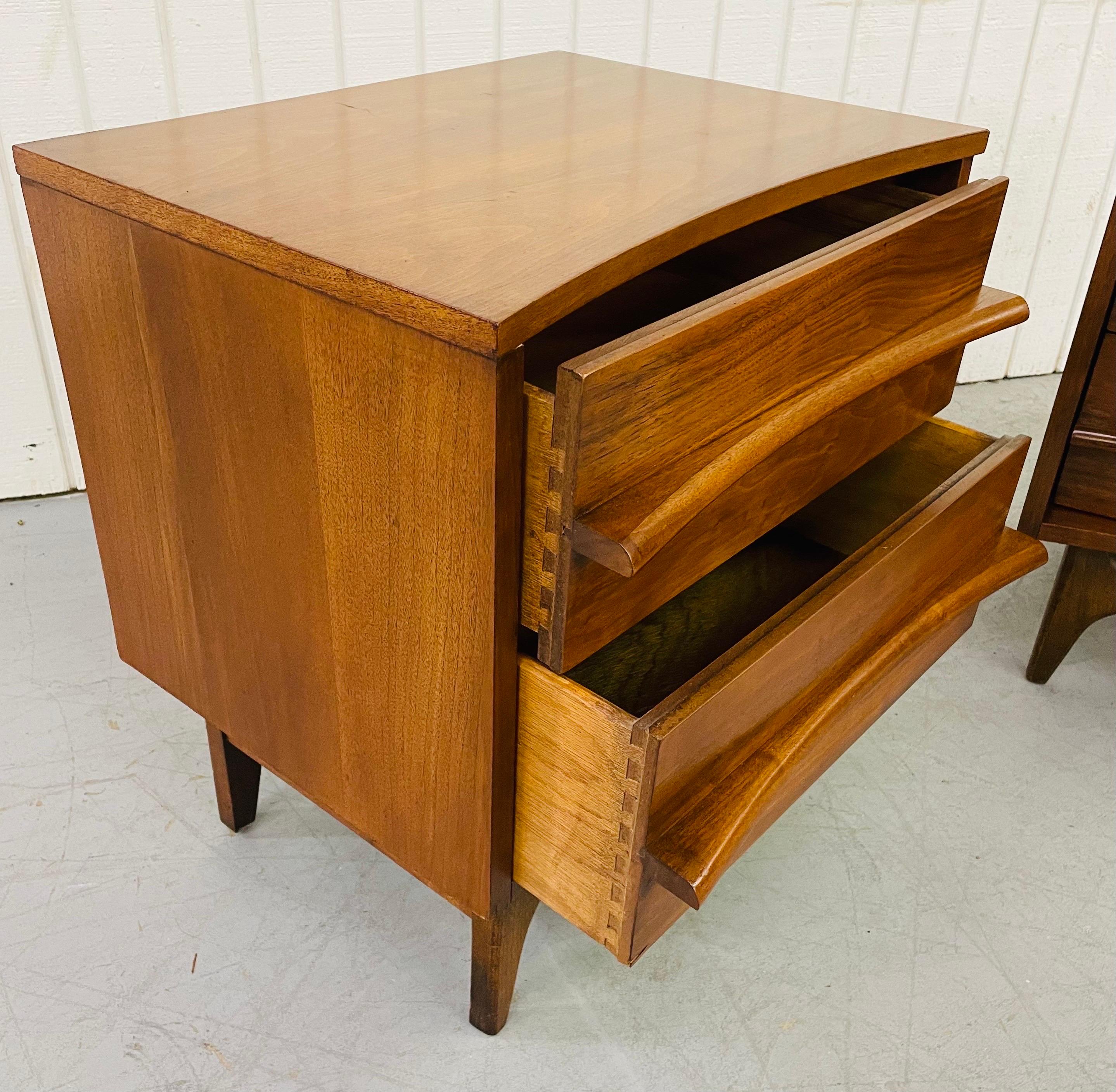 Mid-Century Young Manufacturing Walnut Nightstands 1