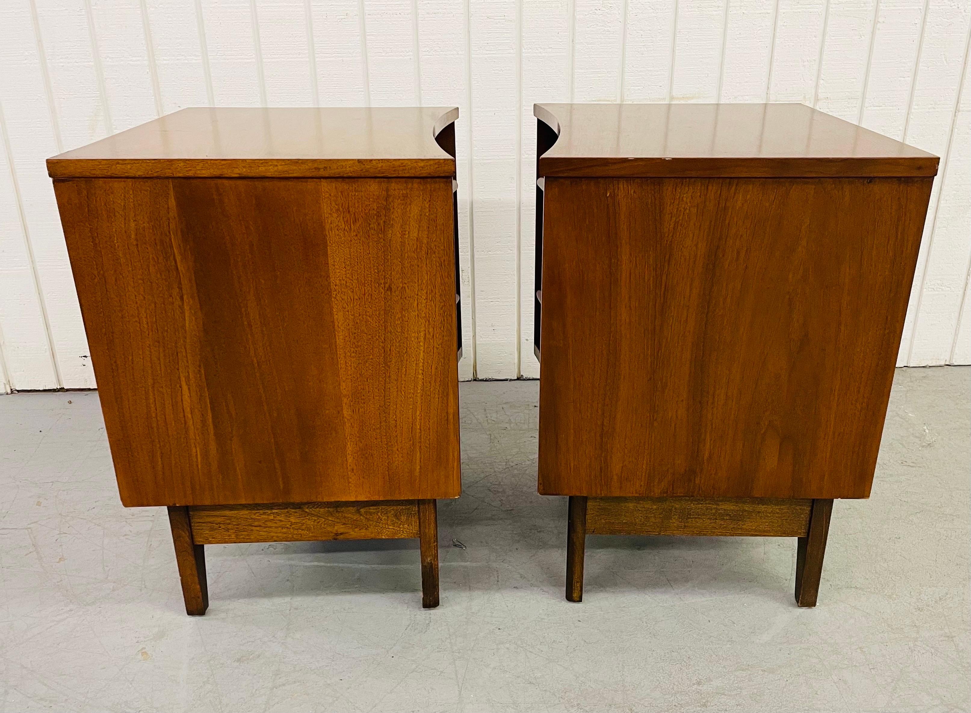 Mid-Century Young Manufacturing Walnut Nightstands 2